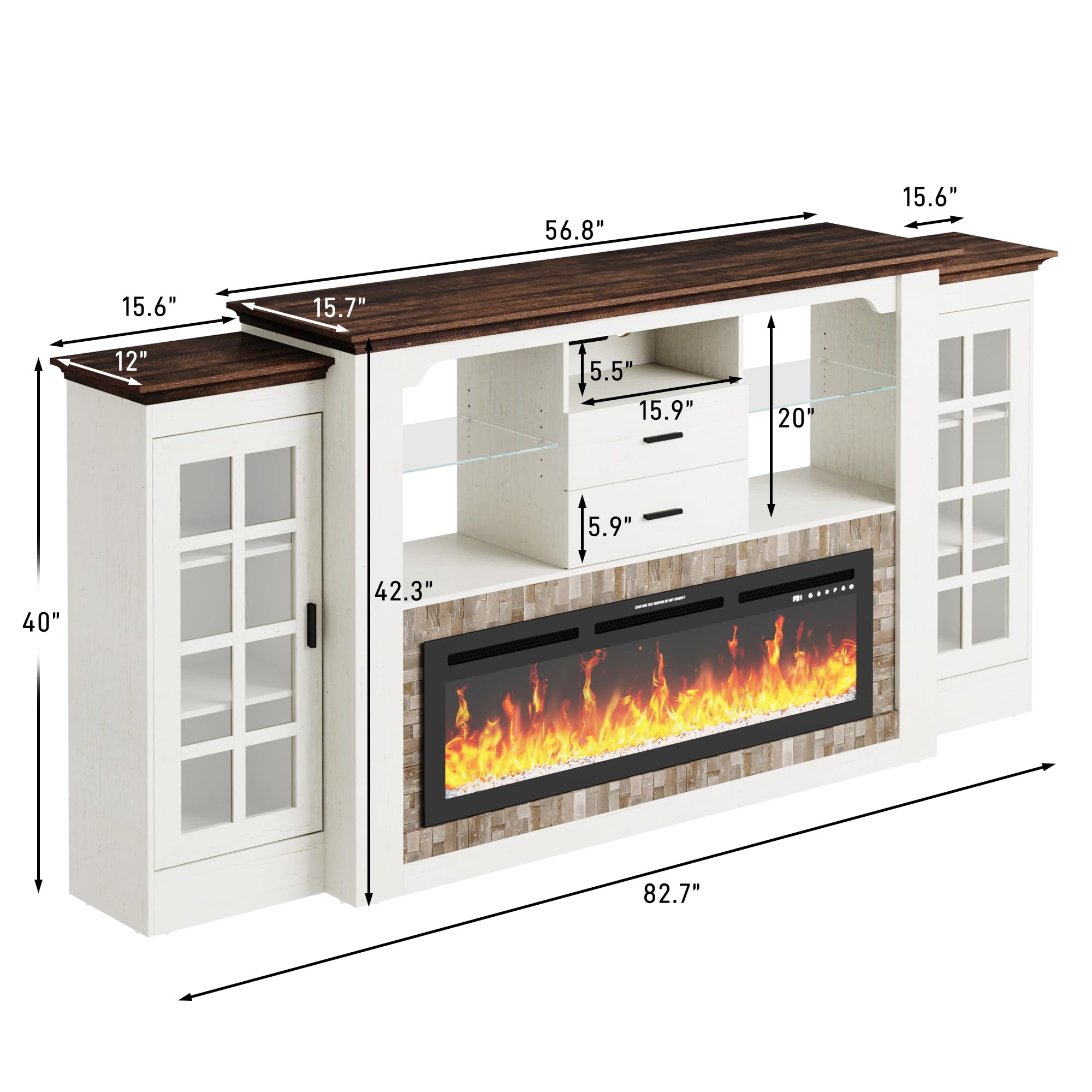 83" Electric Fireplace with Mantel