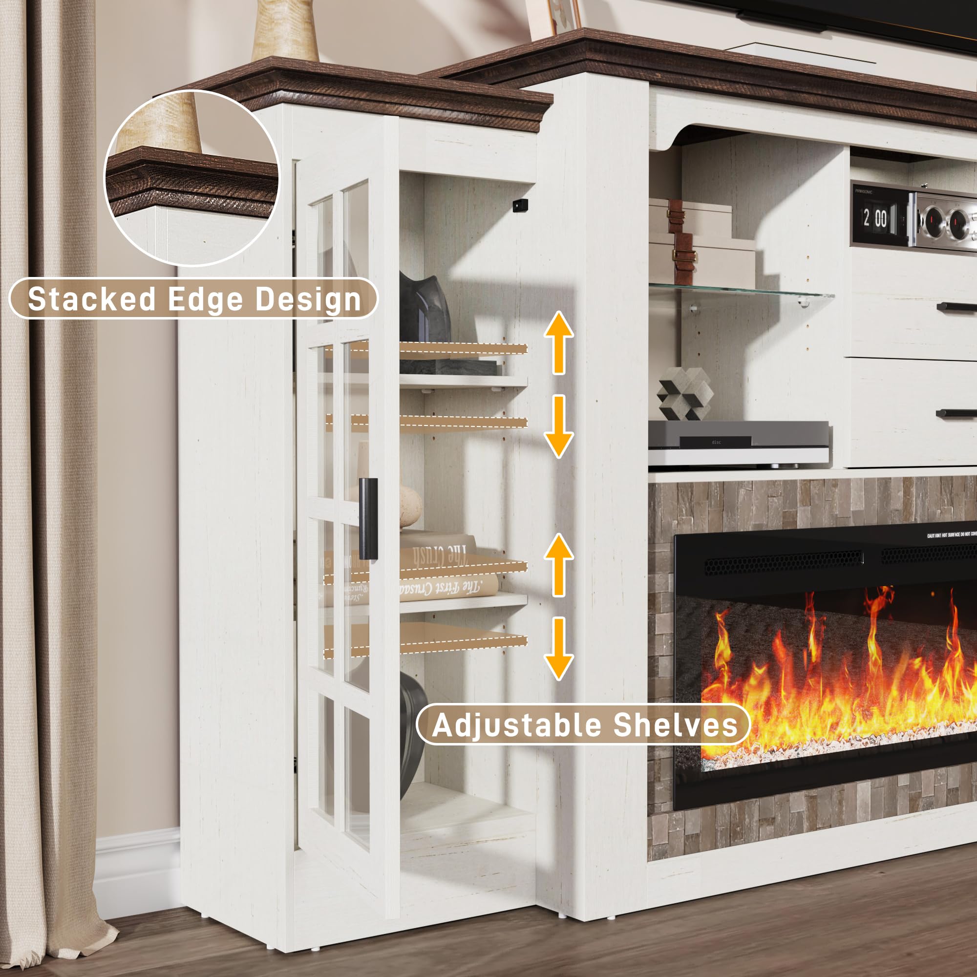 83" Electric Fireplace with Mantel