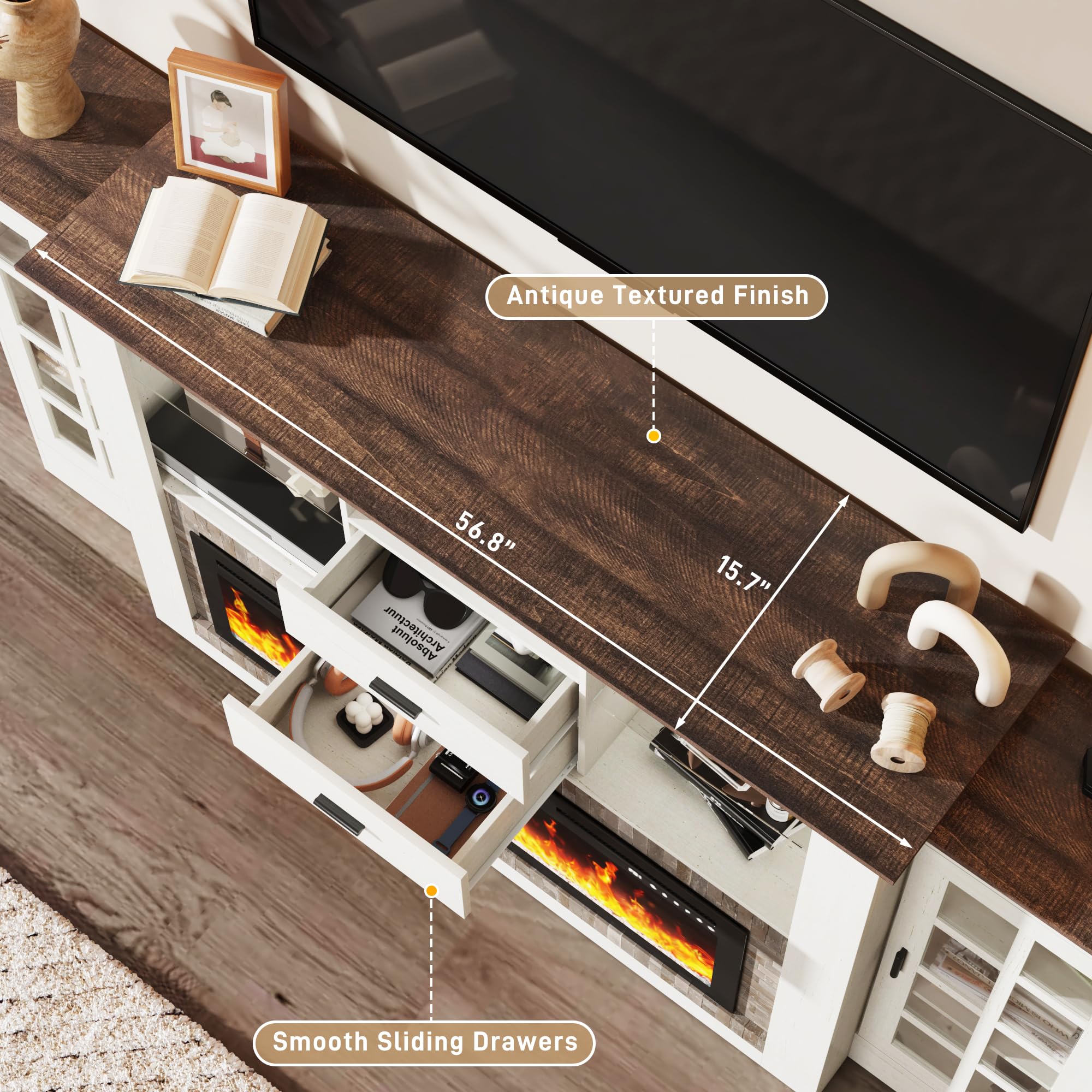 83" Electric Fireplace with Mantel