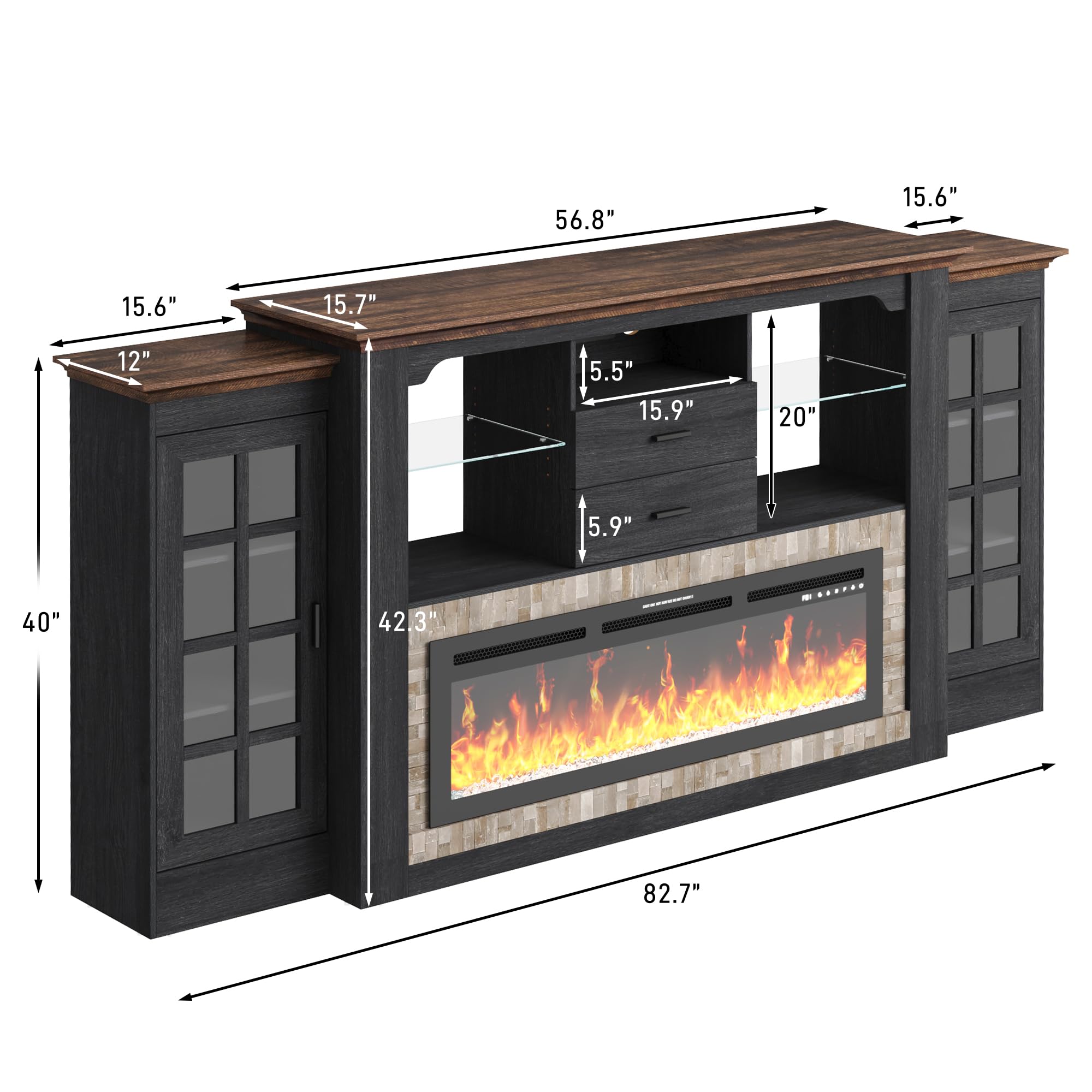 83" Electric Fireplace with Mantel