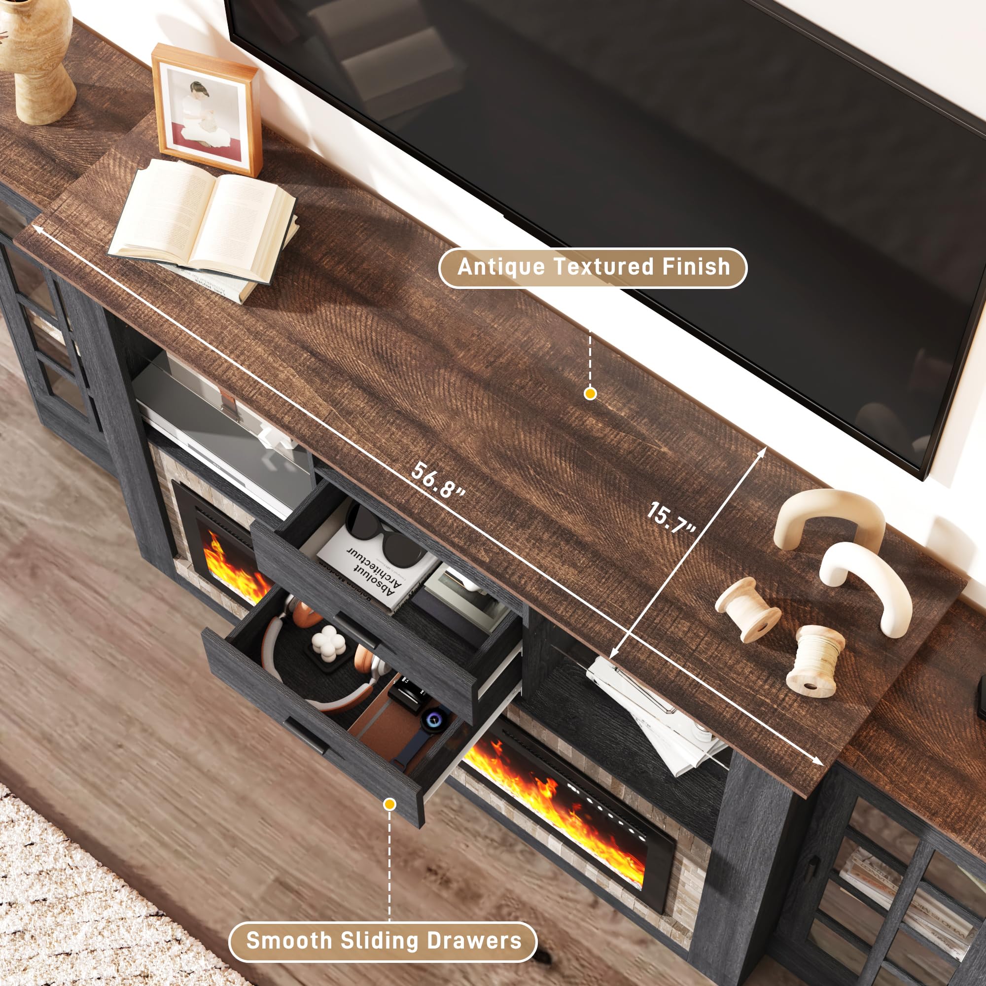 83" Electric Fireplace with Mantel