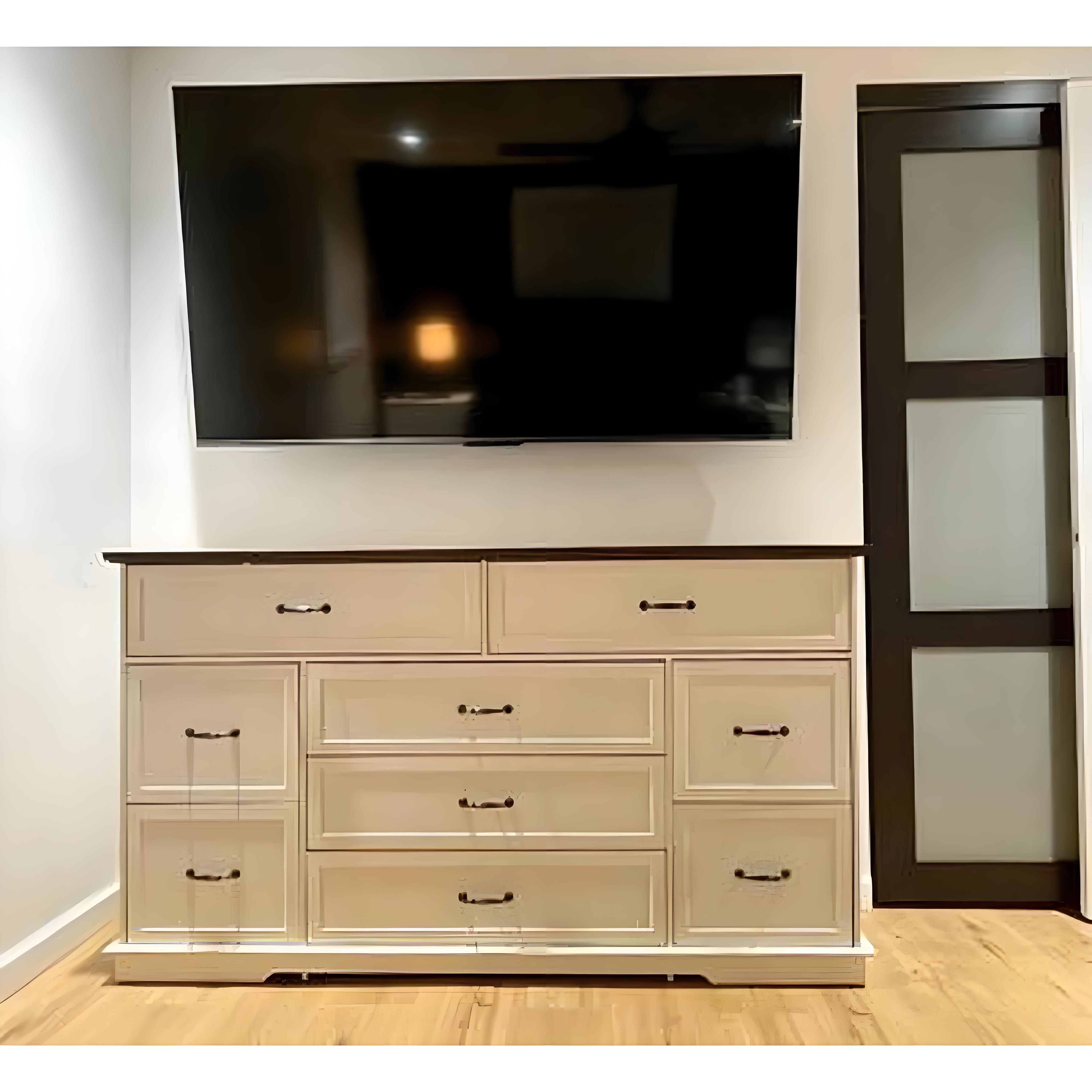 Farmhouse 9 Drawers Dresser for Bedroom, 63'' Wide Wood Chest of Drawers with Power Outlets