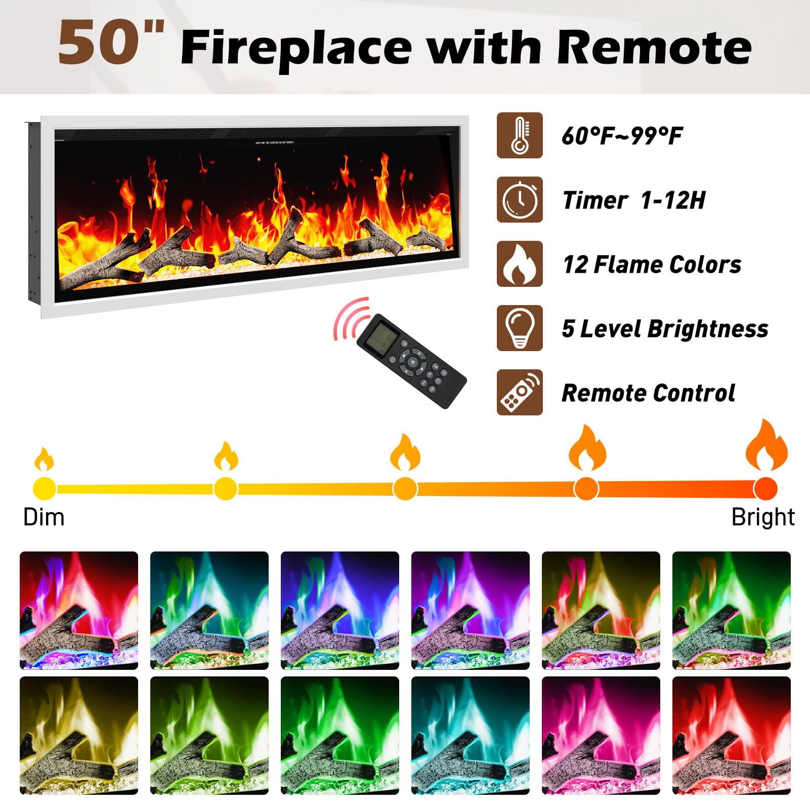 90" Electric Fireplace with Mantel