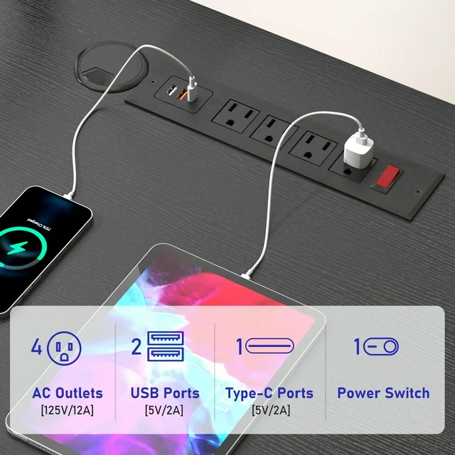 Blotout 87" U Shaped Computer Desk with Power Outlet, LED Reversible L Shaped Gaming Desk with Shelf and Hutch, Home Office Desk with Monitor Stand