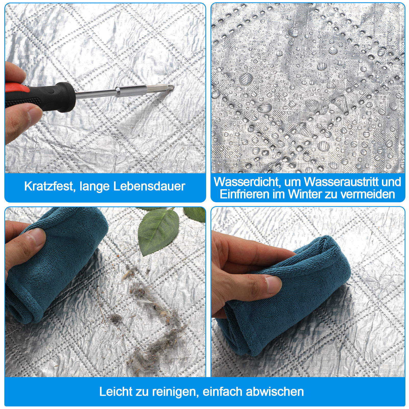 LUIISIS Car Windshield Cover with Side Mirror Cover from Ice, Snow, Sun, Dust, 57.87" x 45.67", Magnetic Windshield Cover Foldable, Fit for Large Sedan/Large SUV/Pickup, Waterproof and Windproof