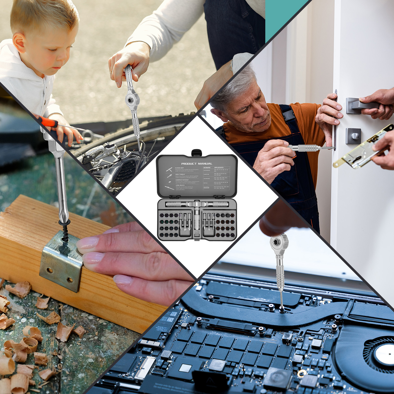 Armscye 42 in 1 Magnetic Screwdriver Set, Ratcheting Screwdriver Set, Multi Bit Screwdriver Kit, Allen Wrench Ratchet Kit, Detachable T Handle Screwdriver Set for Furniture Computer Bicycle DIY