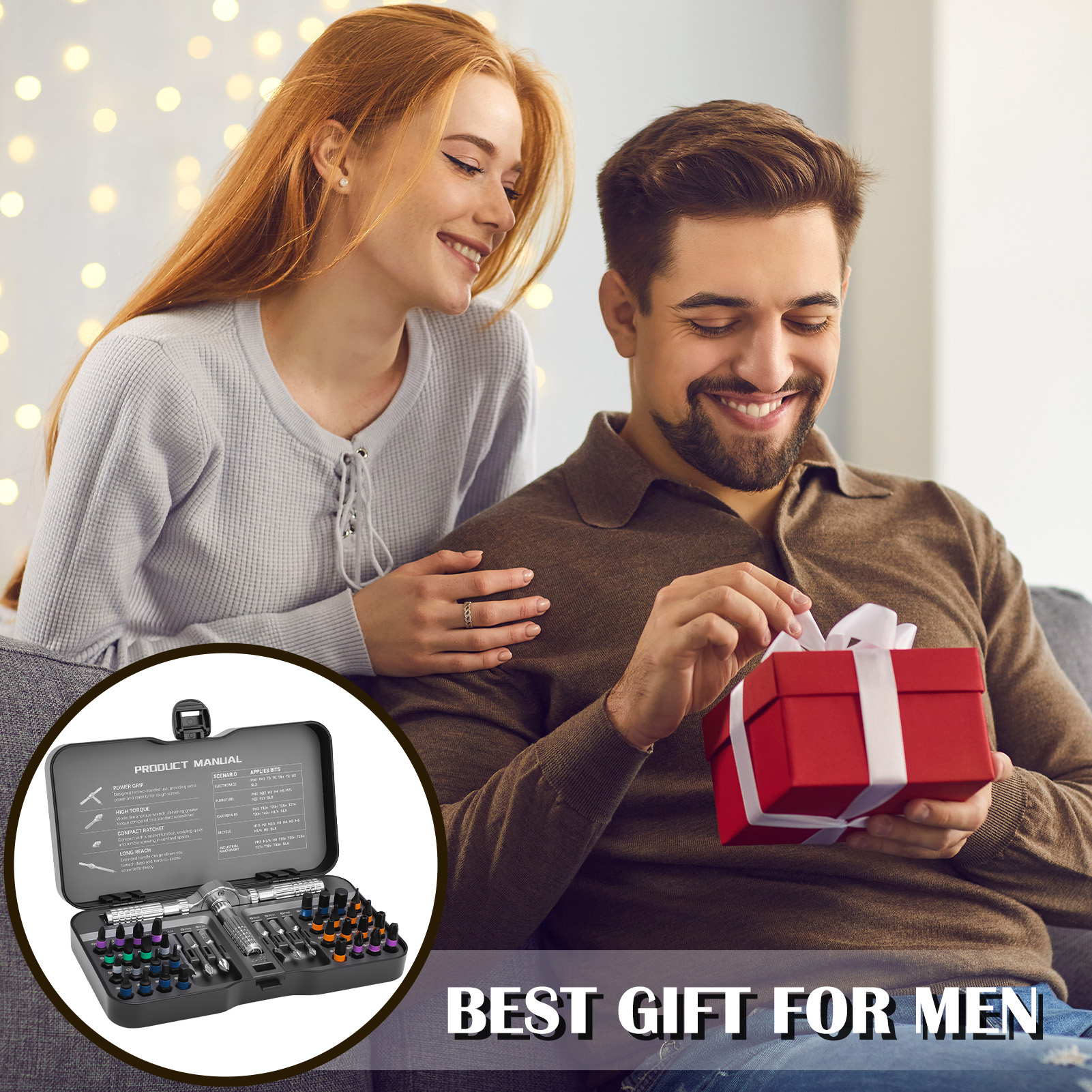 Armscye 42 in 1 Magnetic Screwdriver Set, Ratcheting Screwdriver Set, Multi Bit Screwdriver Kit, Allen Wrench Ratchet Kit, Detachable T Handle Screwdriver Set for Furniture Computer Bicycle DIY