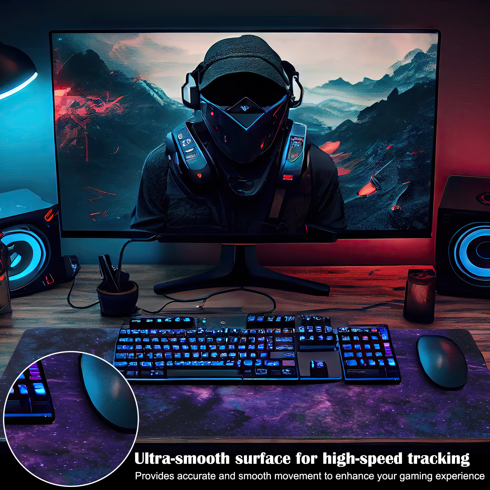 sixwipe Gaming Mouse Pad, Large Topographic Mouse Pad 35.4x15.6 in, Anti-Slip Rubber Base, Extended Desk Mat for Keyboard and Mouse, Perfect for Home, Office, and Gaming Setups