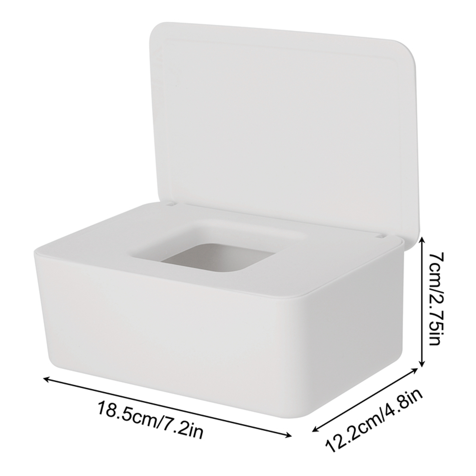 Taihexin Wipes Dispenser, Refillable Baby Wipes Container with Sealing Design Lid, Wet Wipes Storage Box, Keeps Wipes Fresh, One-Handed Operation, Non-Slip, Wet Tissue Box(White)