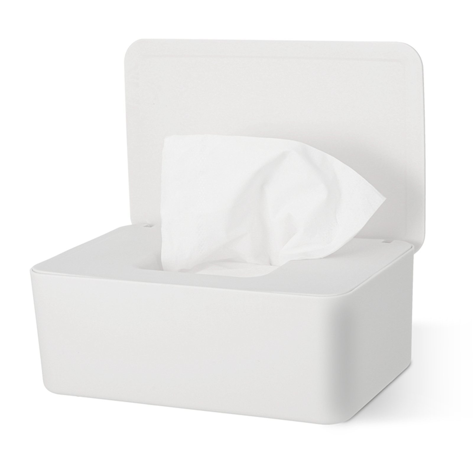 Taihexin Wipes Dispenser, Refillable Baby Wipes Container with Sealing Design Lid, Wet Wipes Storage Box, Keeps Wipes Fresh, One-Handed Operation, Non-Slip, Wet Tissue Box(White)
