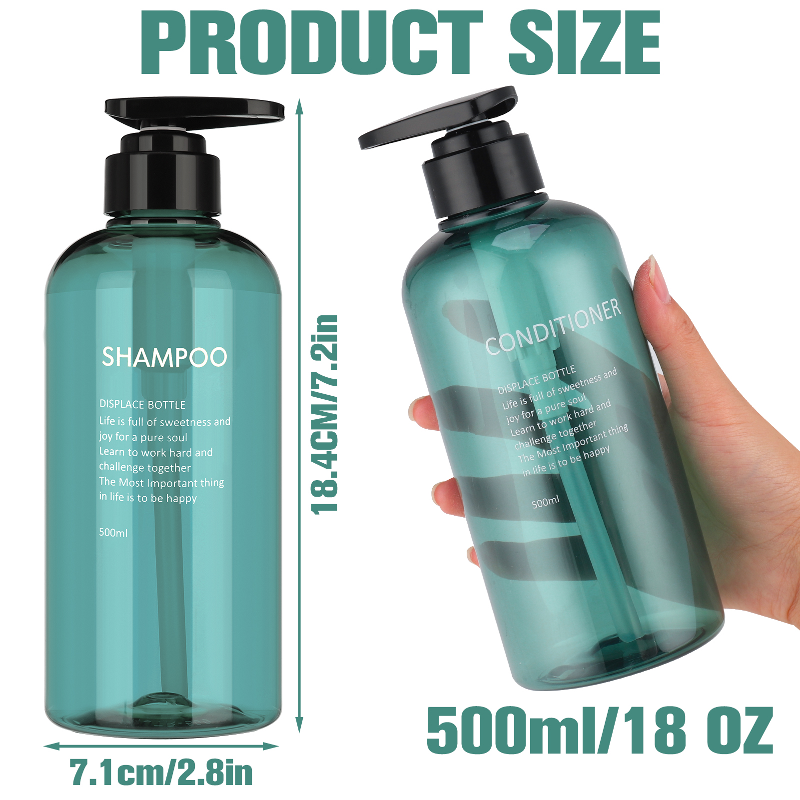 Qweryboo 3 Pack Shampoo and Conditioner Dispensers