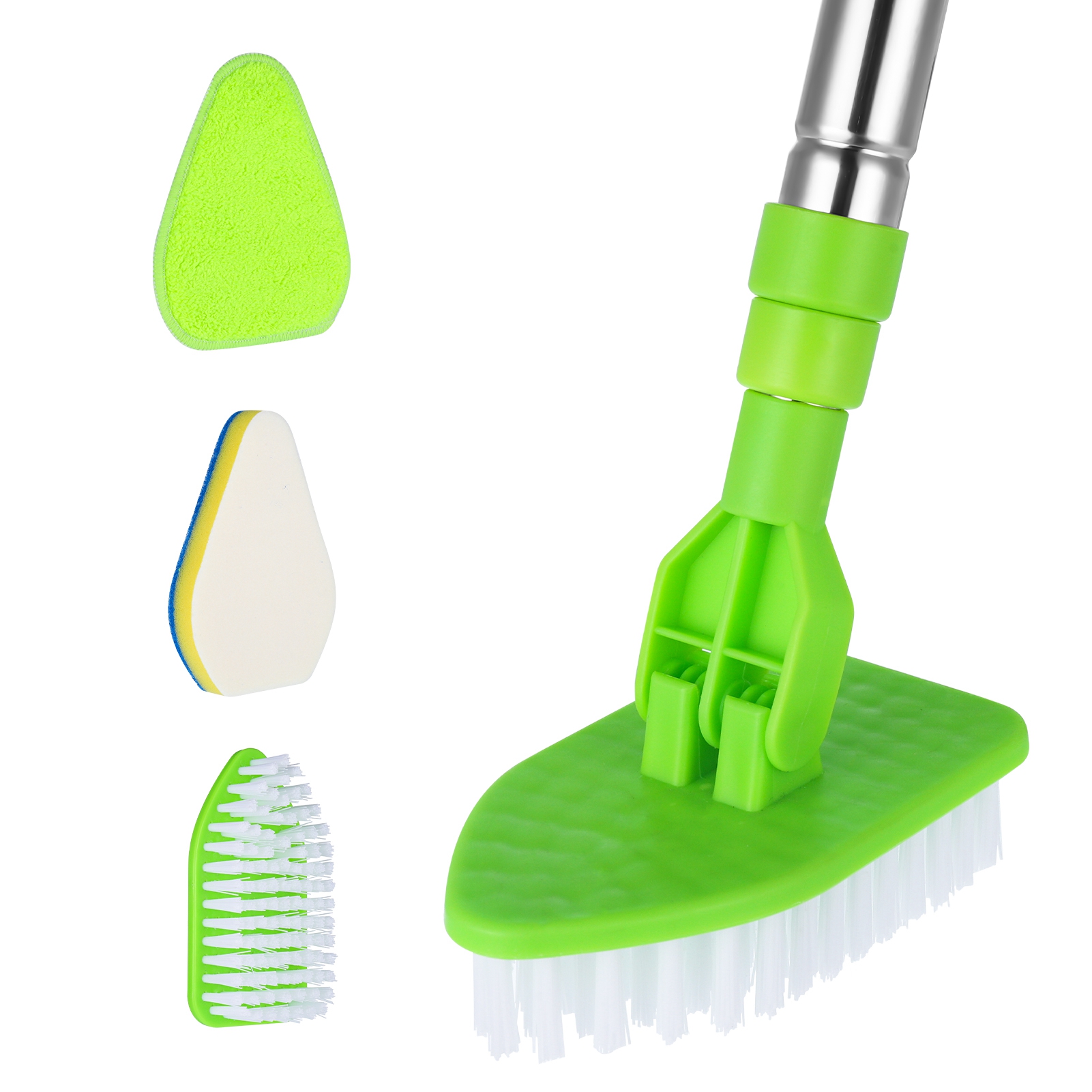 Armscye Long Handled Scrub Brush for Shower, 35'' Tub Cleaning Scrubber Brush Set, Adjustable Long Handle Scrub Brush for Cleaning Bathtub Wall Bathroom Glass Toilet