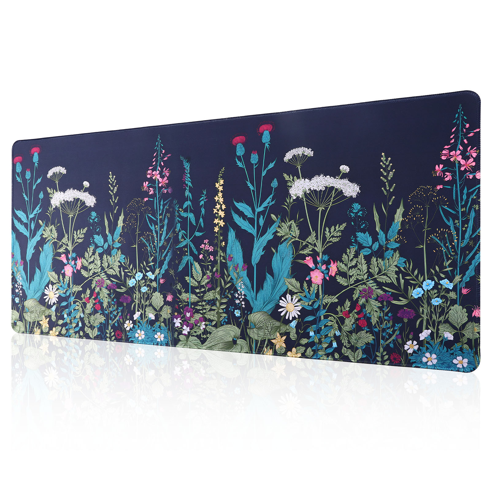 sixwipe Large Gaming Mouse Pad (XXL), Non Slip 35.4 x 15.7 inches Computer Pad for Desk with Coaster, 3mm Thickened Big Rubber Base Mouse Mat with Stitched Edges for Work, Game, Office, Home