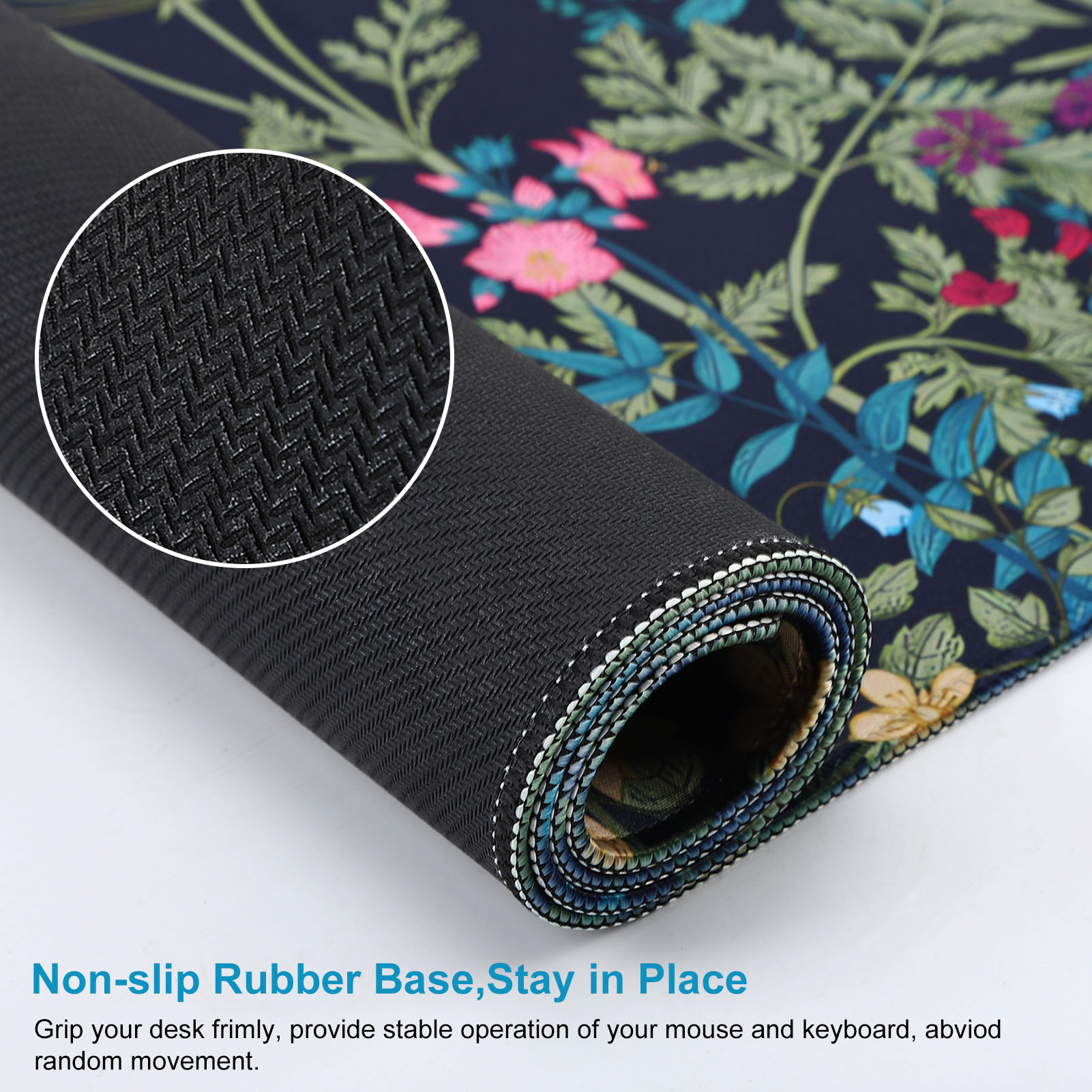 sixwipe Large Gaming Mouse Pad (XXL), Non Slip 35.4 x 15.7 inches Computer Pad for Desk with Coaster, 3mm Thickened Big Rubber Base Mouse Mat with Stitched Edges for Work, Game, Office, Home