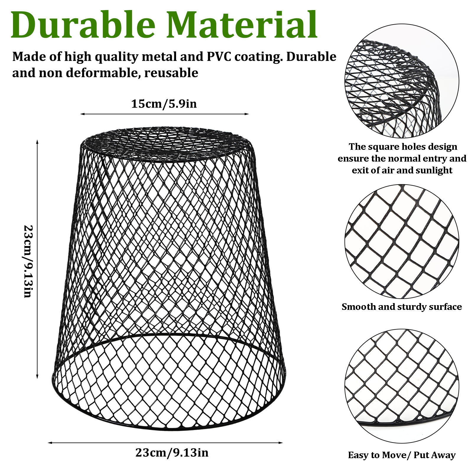 topjuju 10 Pack Wire Cloche Plant Covers, 9.13x9.13 inch Garden Cloche Plant Protectors From Animals with Stakes Labels, Rustproof Thicker Wire Cages for Keeping Bunnies Chicken Squirrels Birds Out