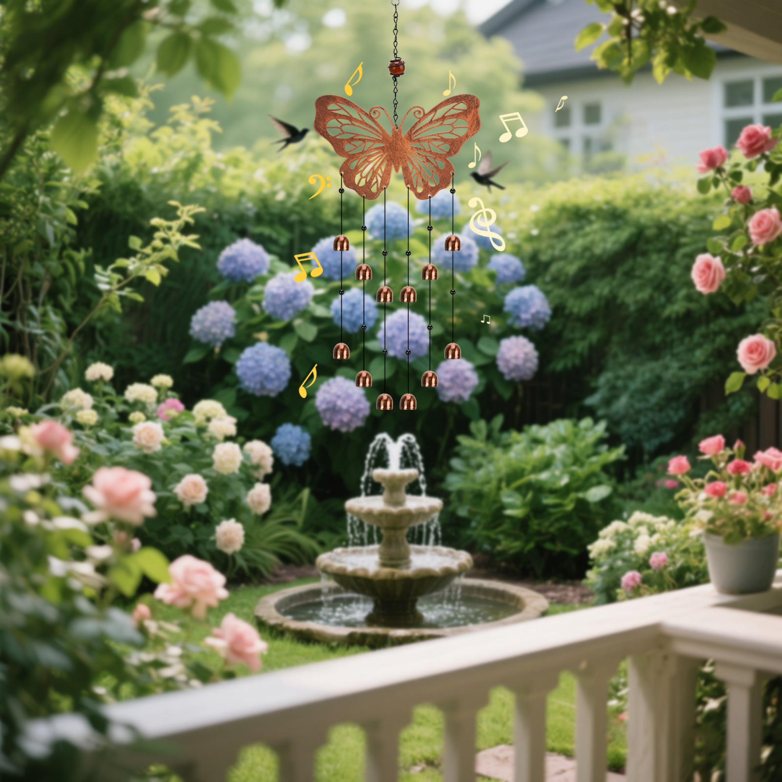 topjuju Butterfly Wind Chimes for Outside Clearance, Metal Butterfly Gifts for Women Men, Outdoor Butterfly Garden Patio Home Decor, Memorial Windchimes Suitable as Gift for Mom Sisters Friends