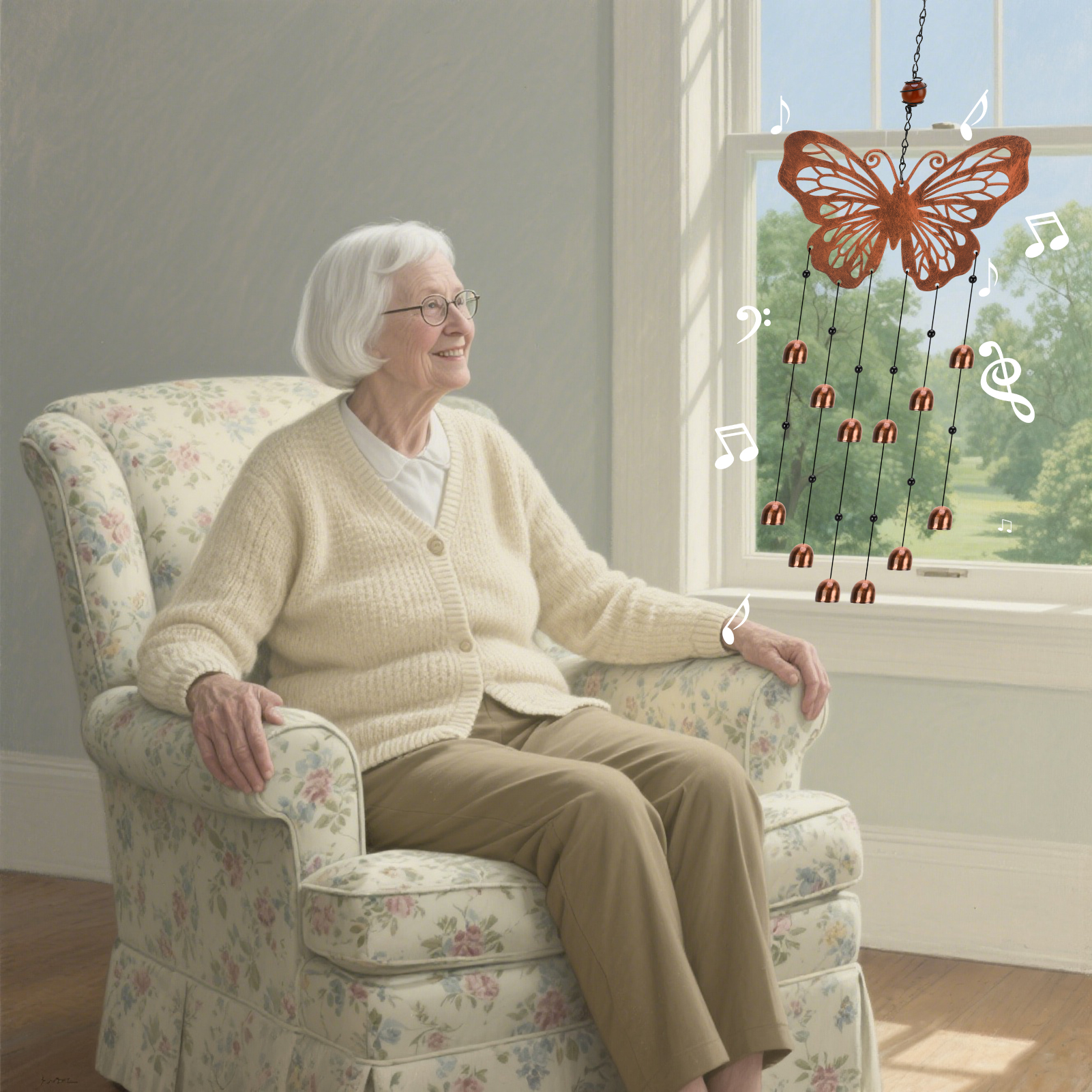 topjuju Butterfly Wind Chimes for Outside Clearance, Metal Butterfly Gifts for Women Men, Outdoor Butterfly Garden Patio Home Decor, Memorial Windchimes Suitable as Gift for Mom Sisters Friends