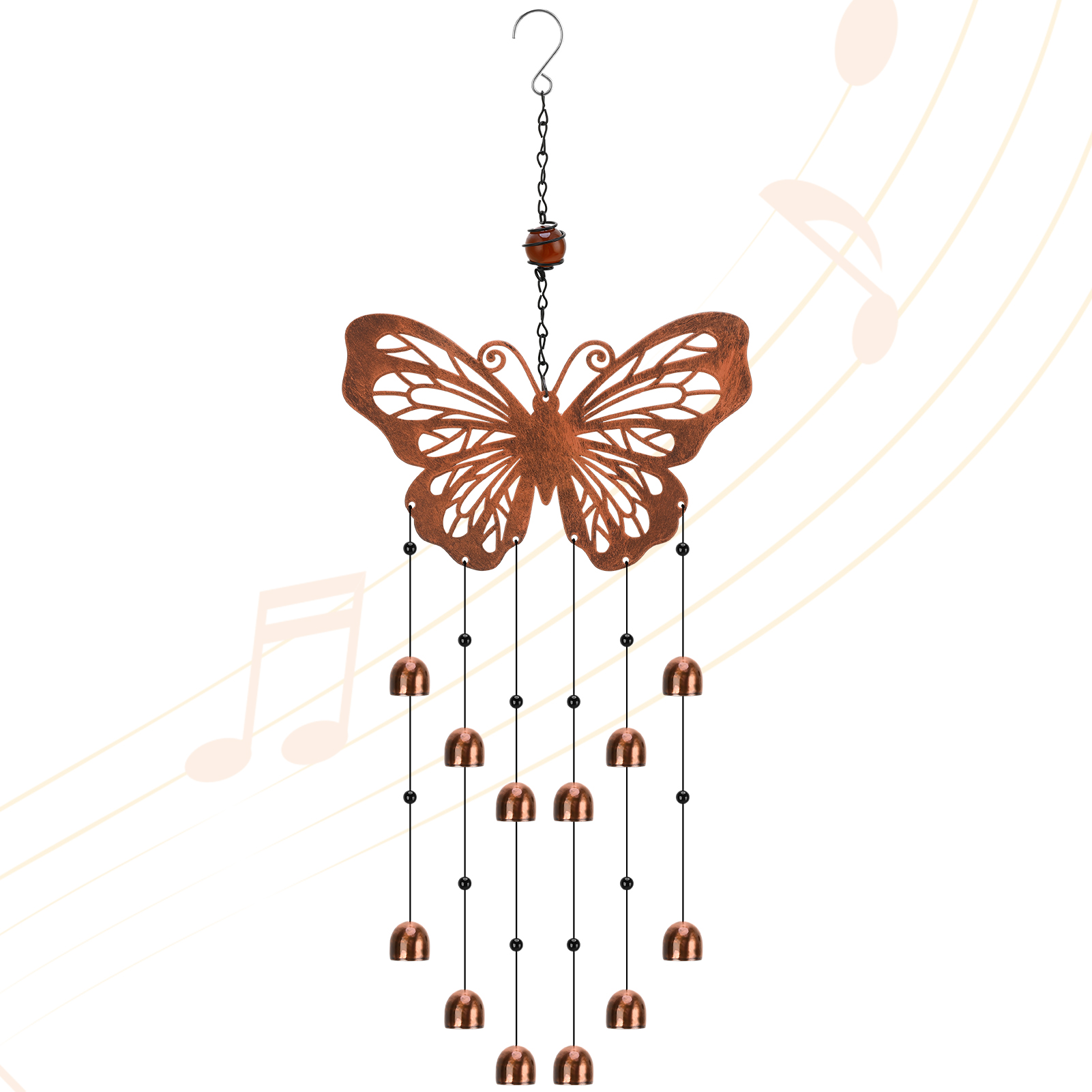 topjuju Butterfly Wind Chimes for Outside Clearance, Metal Butterfly Gifts for Women Men, Outdoor Butterfly Garden Patio Home Decor, Memorial Windchimes Suitable as Gift for Mom Sisters Friends