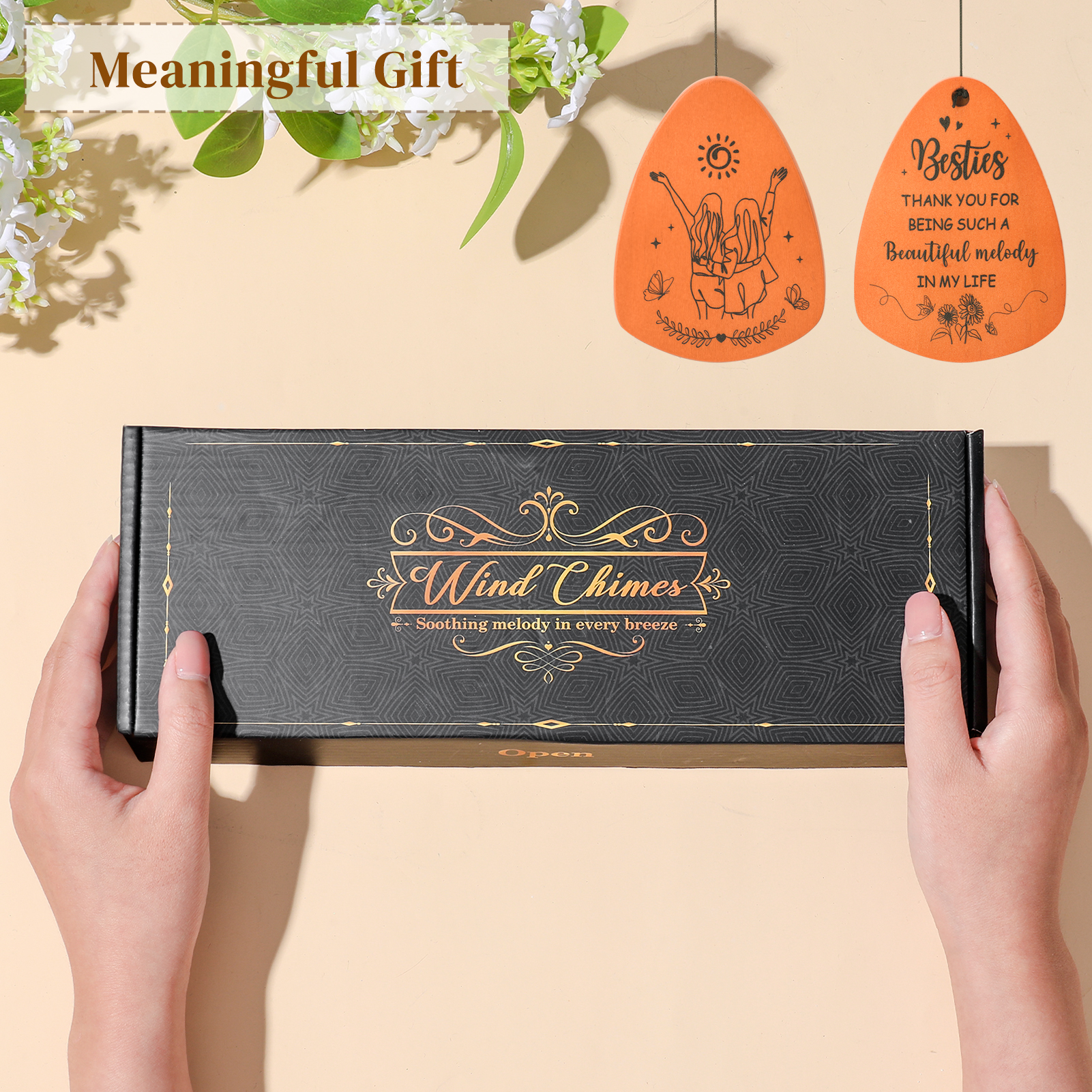 topjuju Wind Chimes for Friend, Best Friendship Gifts Sister Gifts on Birthday Christmas, Metal Windchimes Outdoors with Adjustable Sound Quality, Windchimes Outdoors Decor for Patio Porch Garden