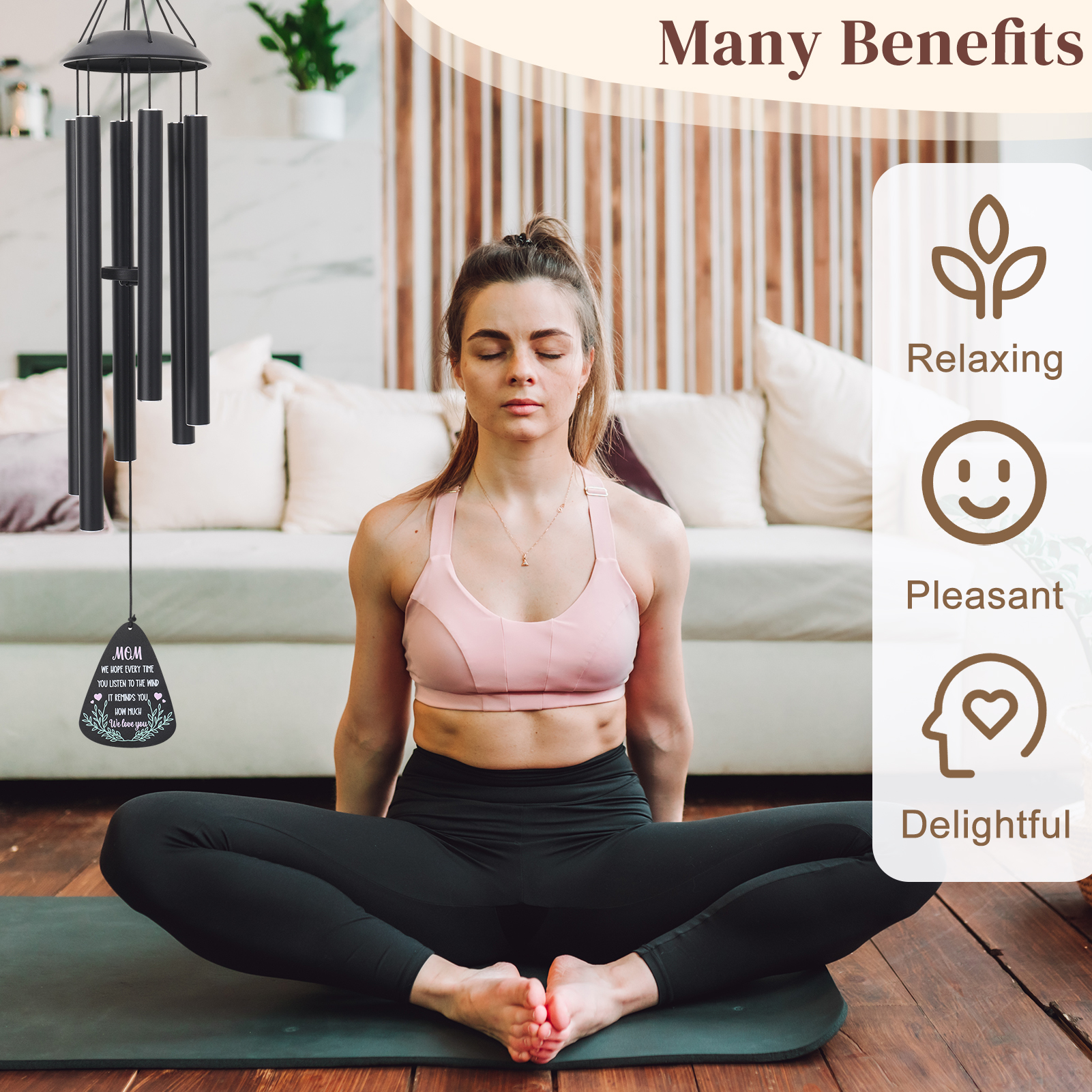 topjuju 36 Inch Wind Chimes for Mom, Metal Windchimes Outdoors with Adjustable Sound Quality, Best Mom Gifts on Birthday Christmas, Windchimes Outdoors Decor for Patio Porch Garden