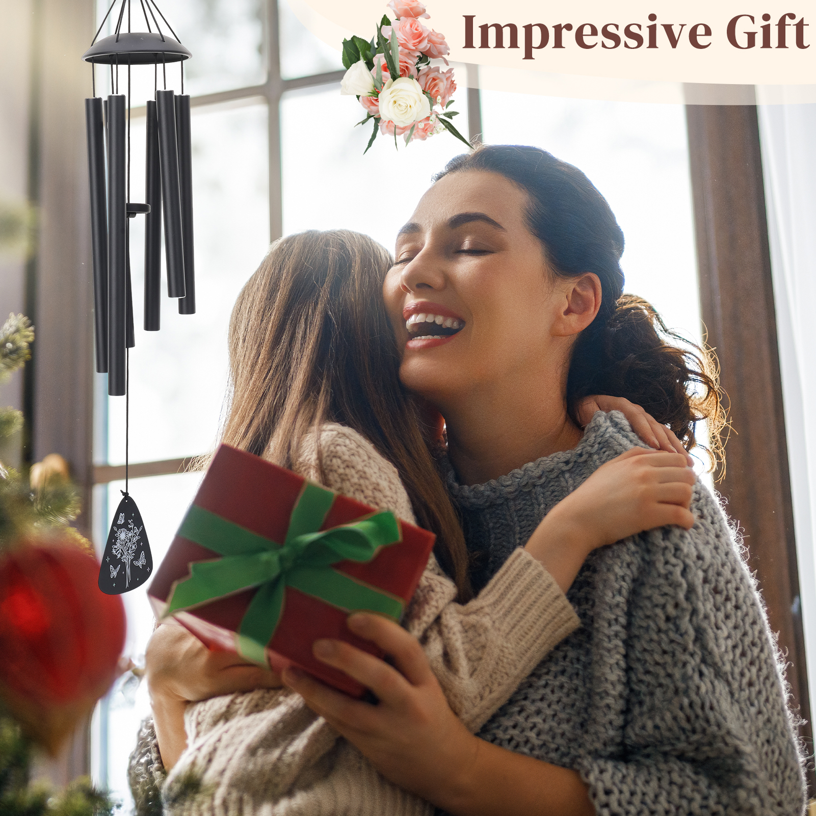 topjuju 36 Inch Wind Chimes for Mom, Metal Windchimes Outdoors with Adjustable Sound Quality, Best Mom Gifts on Birthday Christmas, Windchimes Outdoors Decor for Patio Porch Garden