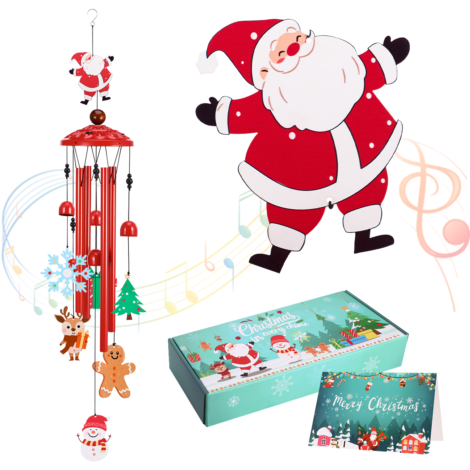 topjuju 36 Inch Christmas Wind Chime, Outdoor Christmas Decorations Windchime, Metal Wind Chimes for Outside for Garden Patio Yard Porch, Best Christmas Gifts for Mom Grandma Friends