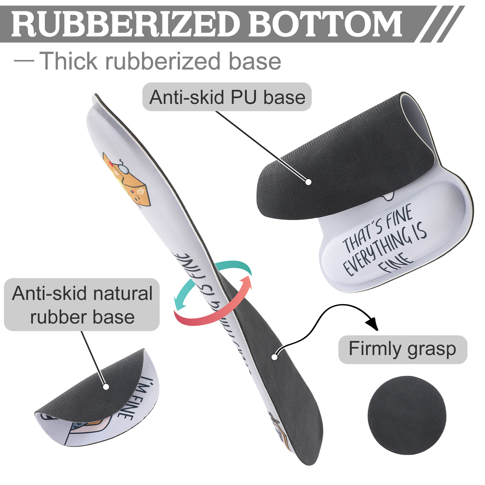 sixwipe Ergonomic Mouse Pad with Wrist Rest, Funny Cute Desk Keyboard Wrist Rest and Computer Wrist Support, No Slip Keyboard Wrist Pad with Coaster for Easy Typing and Hand Pain Relief