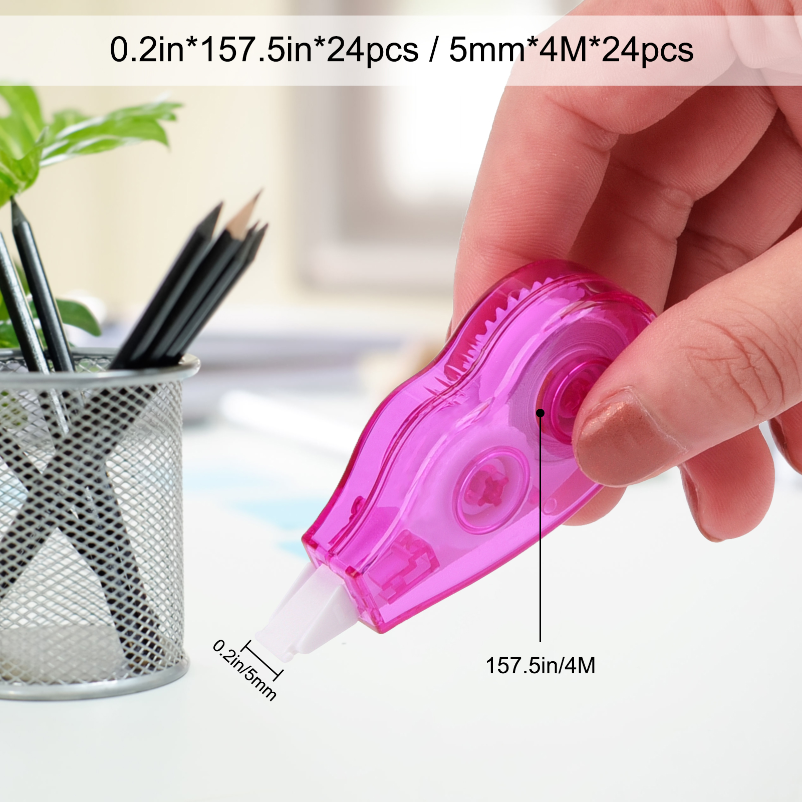 sixwipe 24 Pack White-Out Correction Tape,0.2 * 157.5 Inch Correction Tape,White Out Tape,Tear Resistant Tape,Correct Wrong Writing At Any Time for School,Office