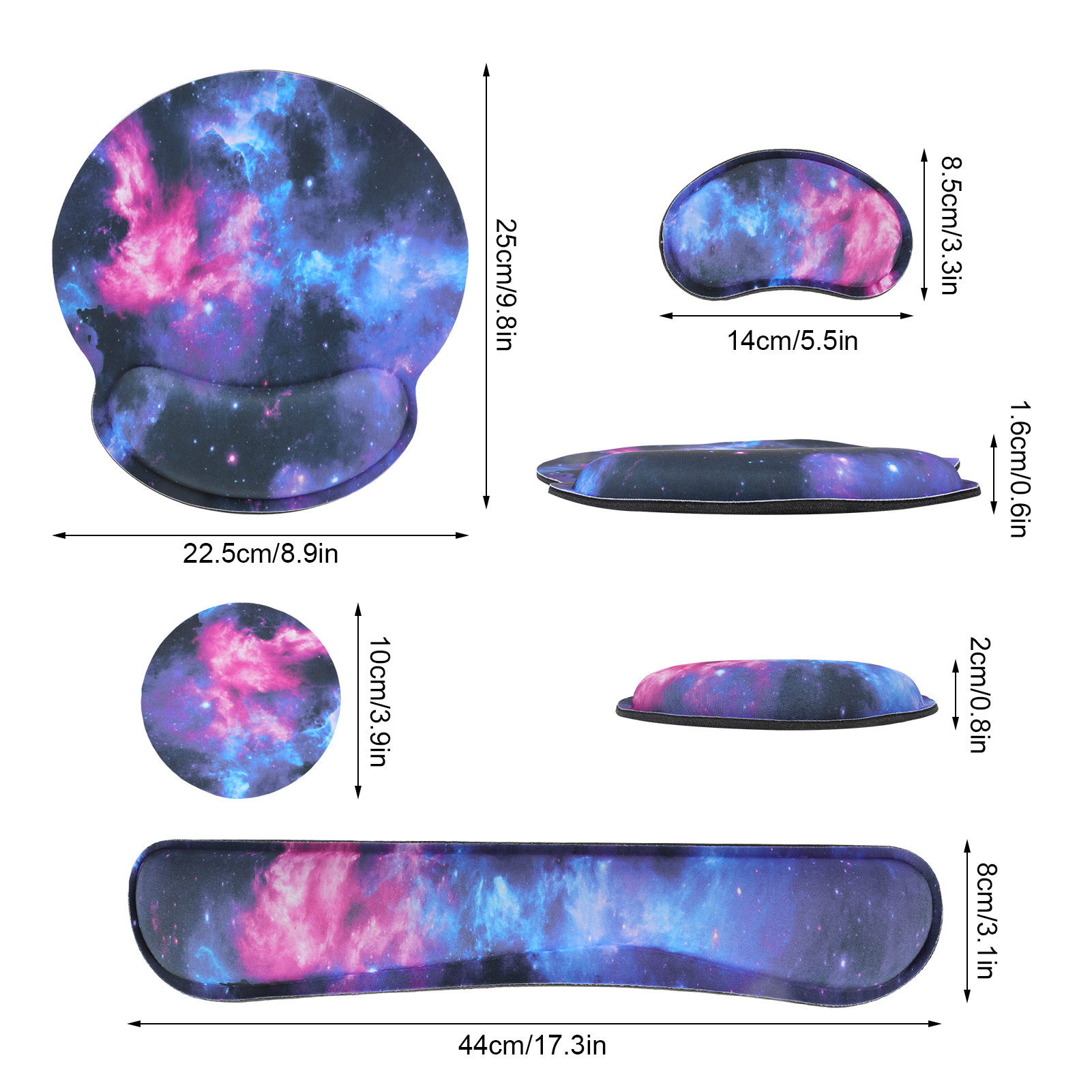 sixwipe Ergonomic Mouse Pad with Wrist Rest, No Slip Keyboard Wrist Rest and Computer Wrist Support, Memory Foam Wrist Pad with Cup Coaster for Keyboard for Easy Typing and Hand Pain Relief