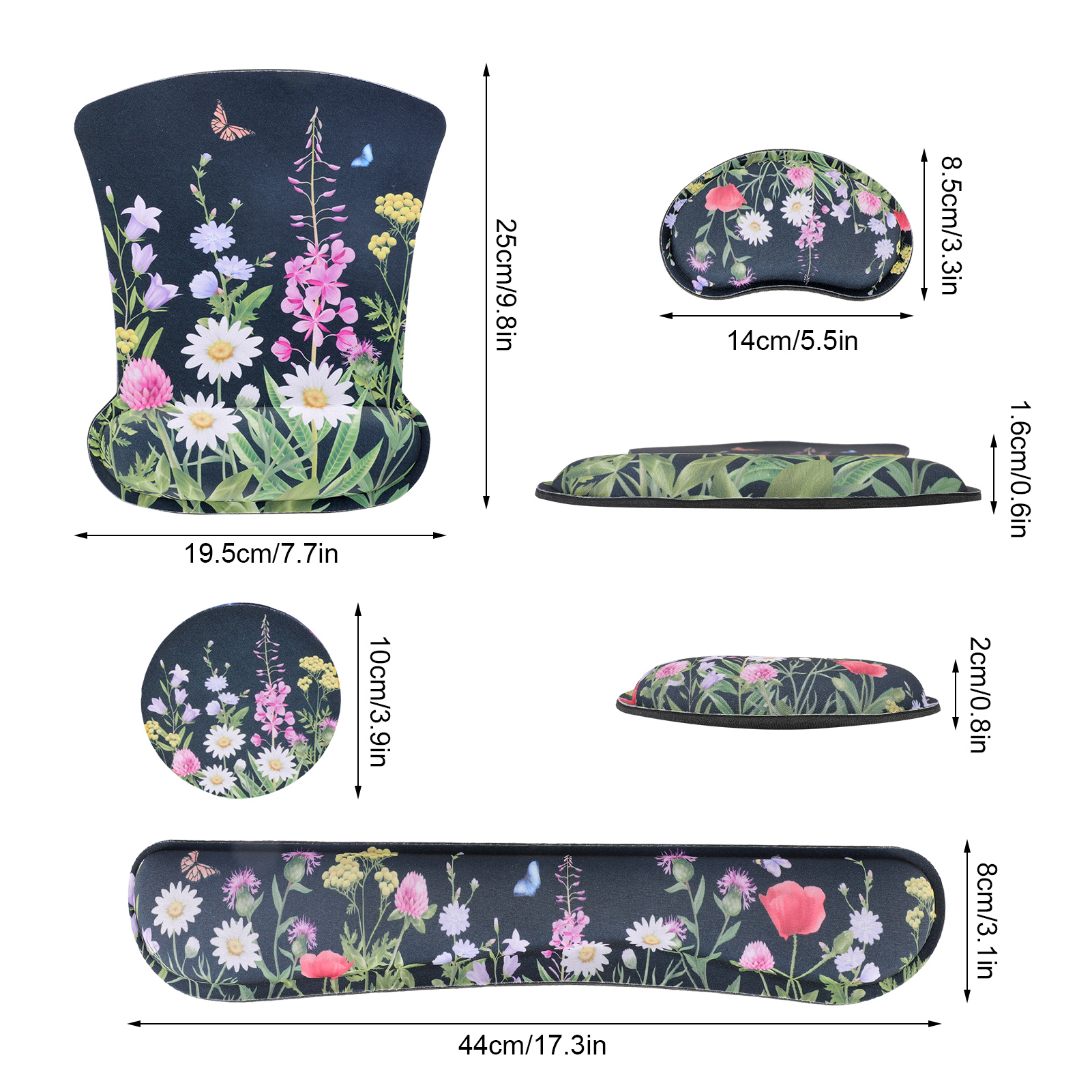 sixwipe Ergonomic Mouse Pad with Wrist Rest, No Slip Desk Keyboard Wrist Rest and Computer Wrist Support, Memory Foam Keyboard Wrist Pad with Cup Coaster for Easy Typing and Hand Pain Relief