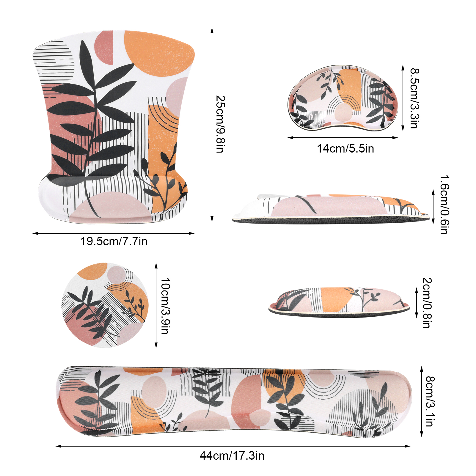 sixwipe Ergonomic Mouse Pad with Wrist Rest, No Slip Keyboard Wrist Rest and Computer Wrist Support, Memory Foam Wrist Pad with Cup Coaster for Keyboard for Easy Typing and Hand Pain Relief