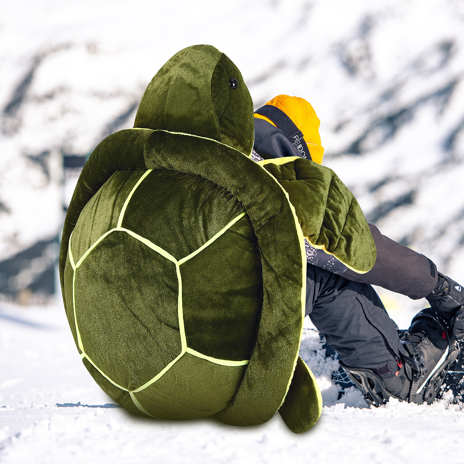 Bocaoying Large Turtle Butt Pad Snowboarding, Cute Protection Hip Butt Pad Protective Gear for Skiing, 43 inches Snowboard Padded, Turtle Hip Tailbone Protection for Adults Women Men Ski Ice Skating