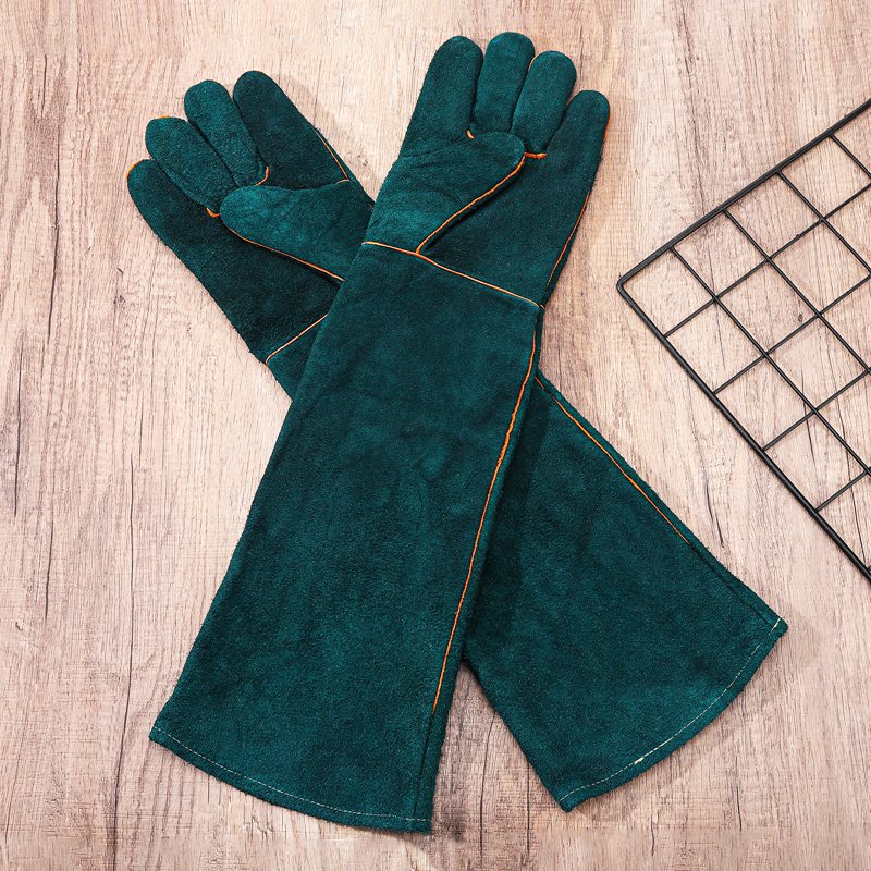 Armscye 23.6 Inches Leather Animal Handling Gloves, Multipurpose Pet Glove for Grabbing Reptile, Grooming, Puncture & Scratch Resistant, Bite Proof for Cat Dog Bird Falcon Livestock Snake