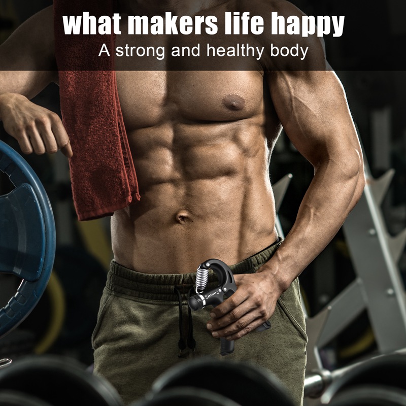 Hengguang 6Pcs Hand Grip Strengthener Kit, Hand Strength Exerciser, Adjustable Resistance 22 to 132lbs Hand Gripper,Finger Exerciser,Finger Stretcher,Grip Ring & Stress Relief Grip Ball(Black)