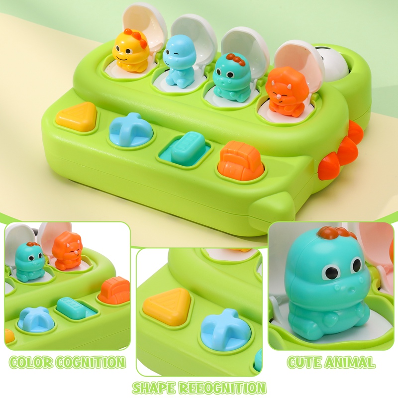 sixwipe Interactive Popup Toys for Baby, Pop-Up Activity Toy with Push Buttons, Early Developmental Cause and Effect Toys for Ages 9-18 Months Boys Girls