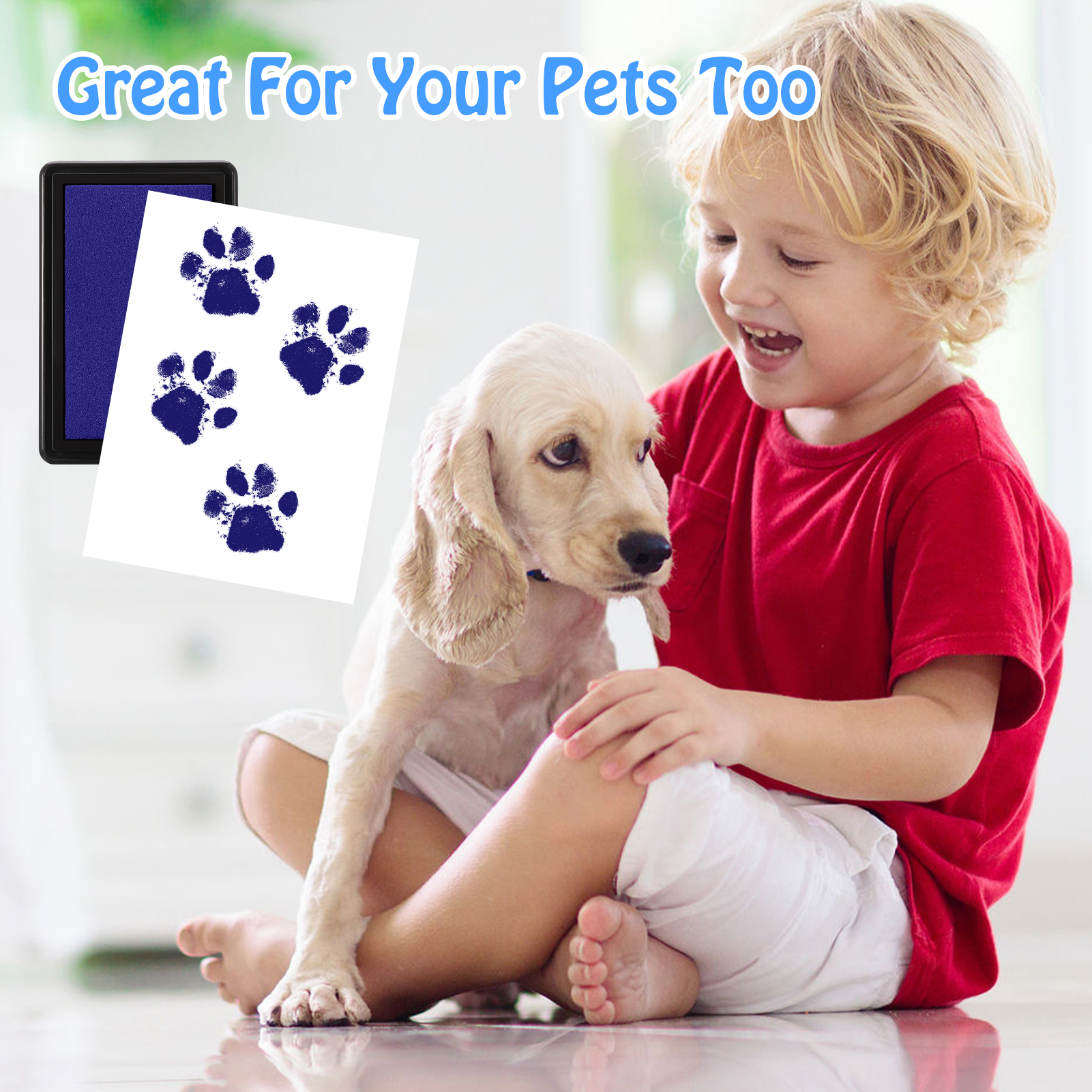 sixwipe 6 Pcs Reusable Ink Pad for Baby, Footprint Ink Pad Handprint Paw Print, Create Impressive Keepsake Stamp for Boys and Girls, Non-Toxic and Acid-Free Ink, Easy To Wipe and Wash Off Skin