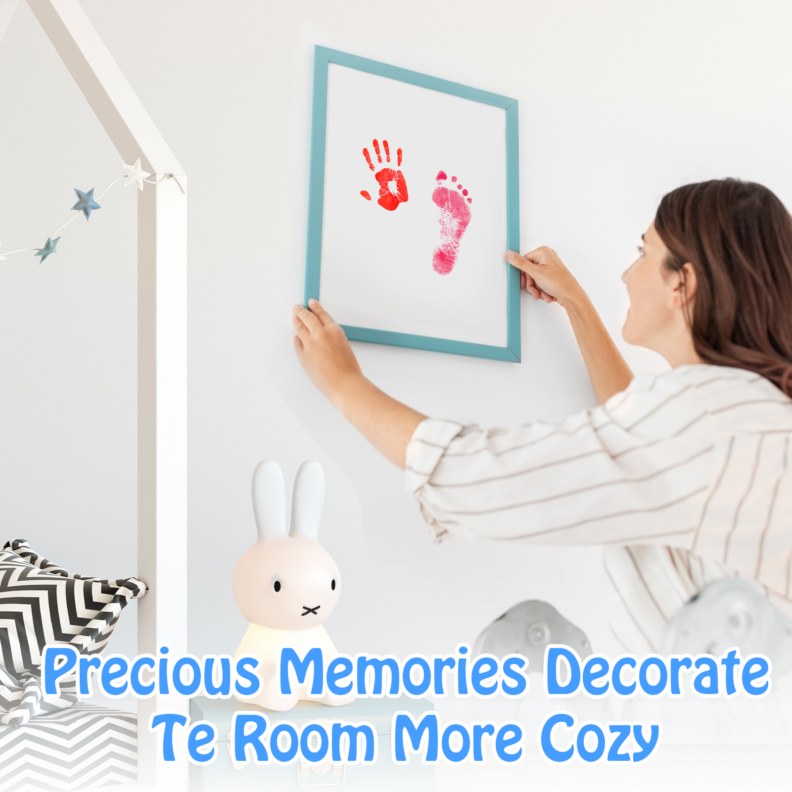 sixwipe 6 Pcs Reusable Ink Pad for Baby, Footprint Ink Pad Handprint Paw Print, Create Impressive Keepsake Stamp for Boys and Girls, Non-Toxic and Acid-Free Ink, Easy To Wipe and Wash Off Skin