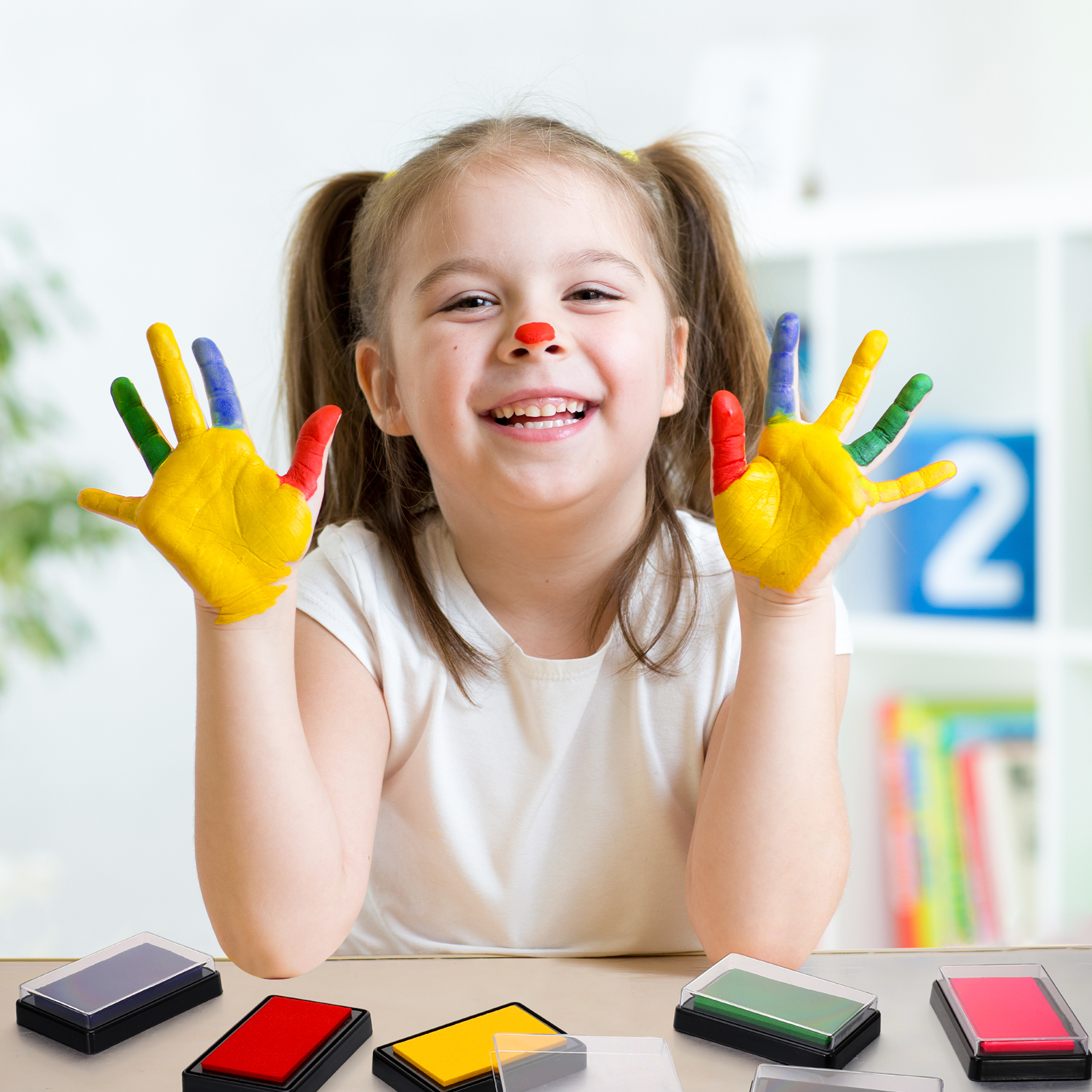 sixwipe 6 Pcs Reusable Ink Pad for Baby, Footprint Ink Pad Handprint Paw Print, Create Impressive Keepsake Stamp for Boys and Girls, Non-Toxic and Acid-Free Ink, Easy To Wipe and Wash Off Skin