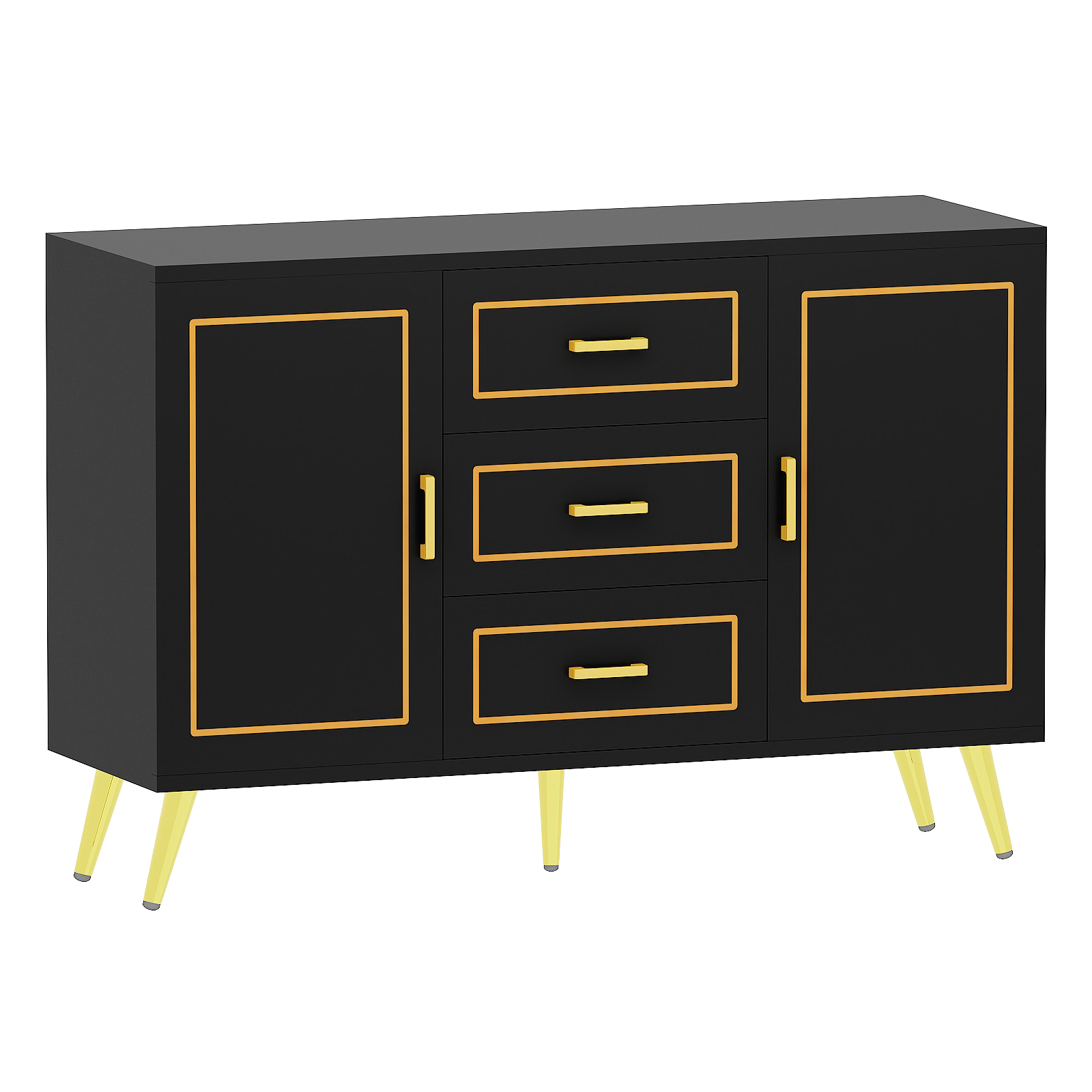 47" Buffet Sideboard Cabinet Gold Coffee Bar with Storage