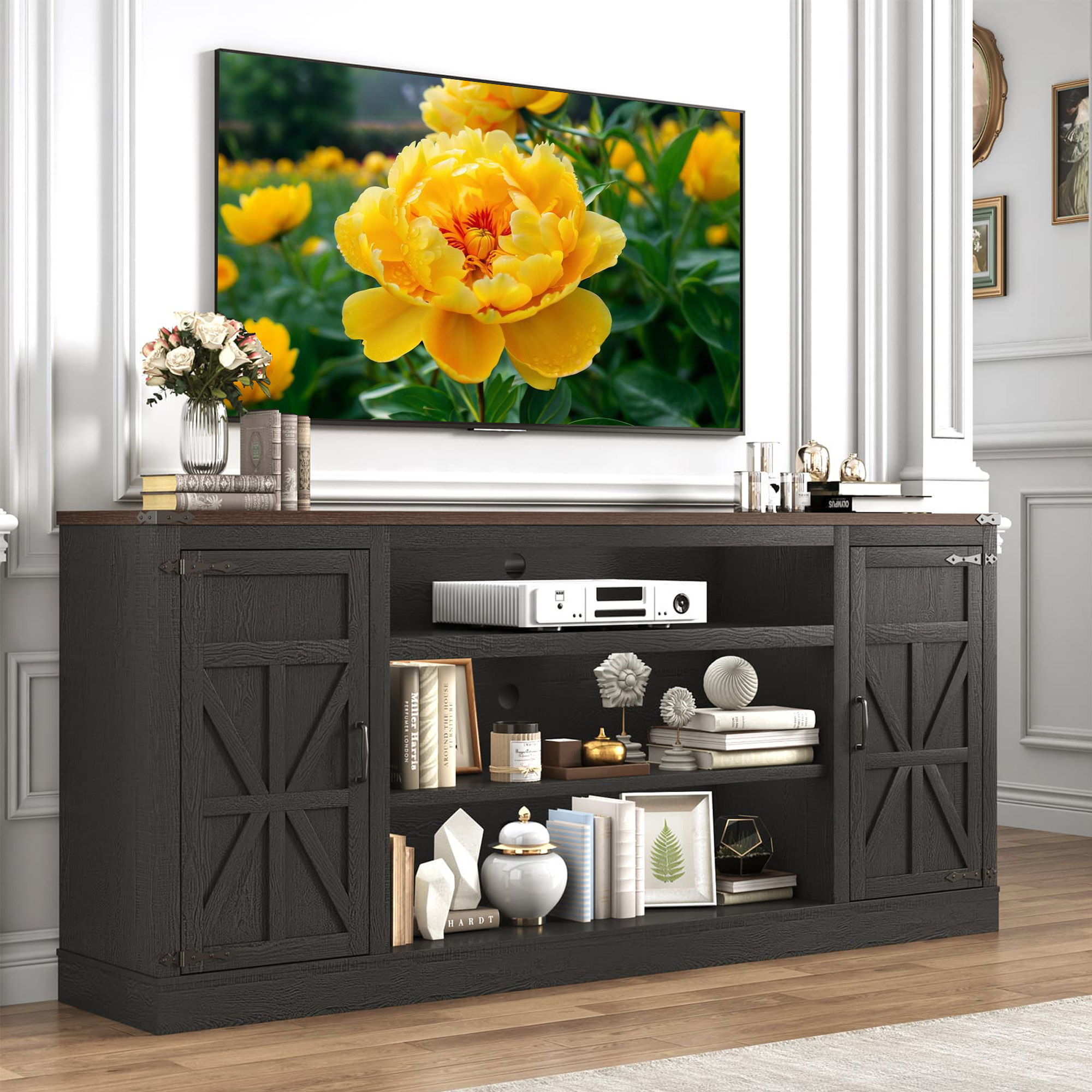 75" Farmhouse TV Stand for 75 80 85 Inch TVs