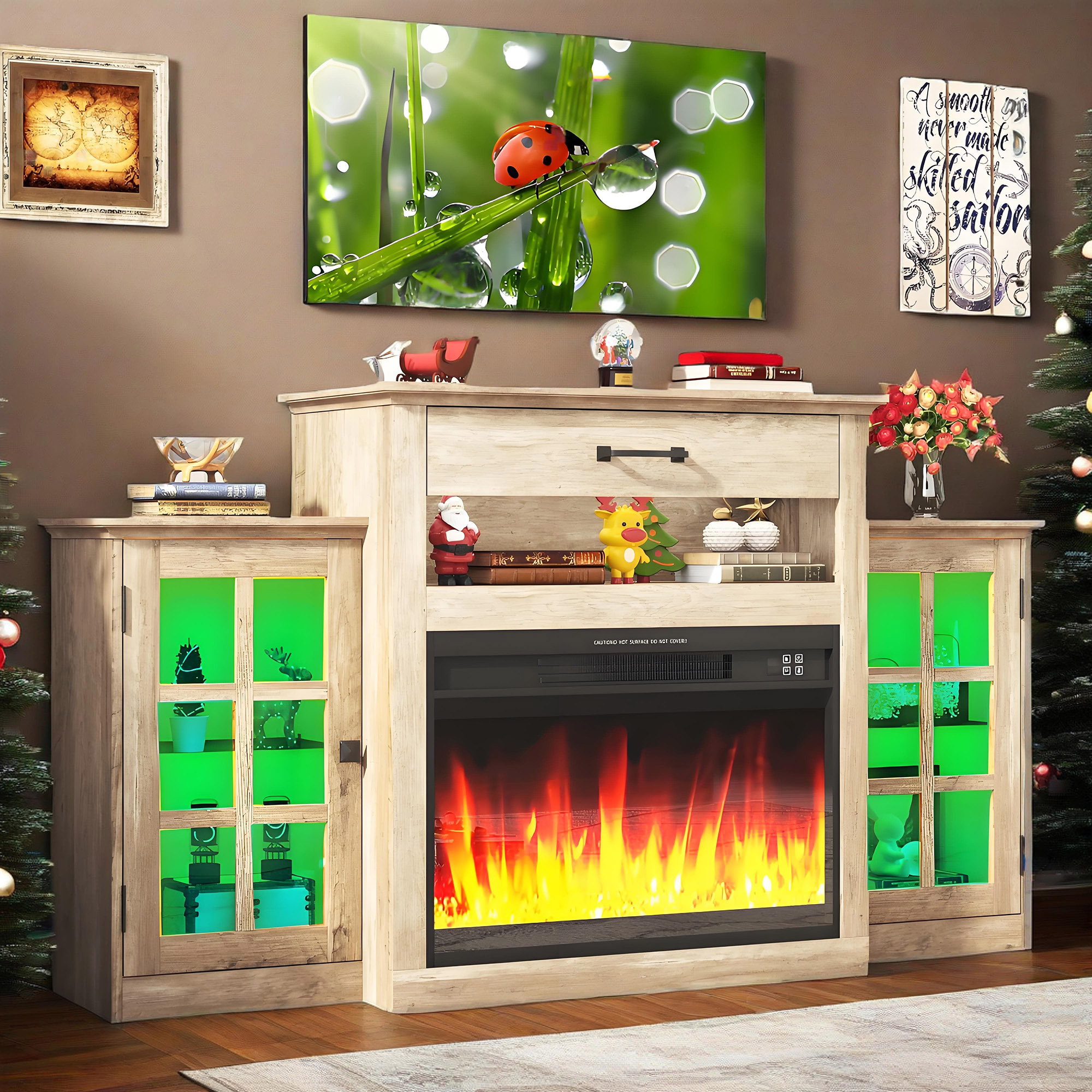 60" Electric Fireplace with Mantel