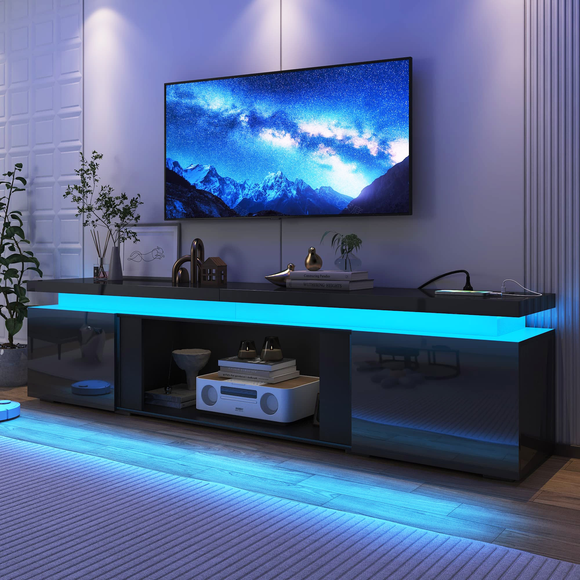 LED TV Stand with Power Outlet for up 65" - 100" TVs