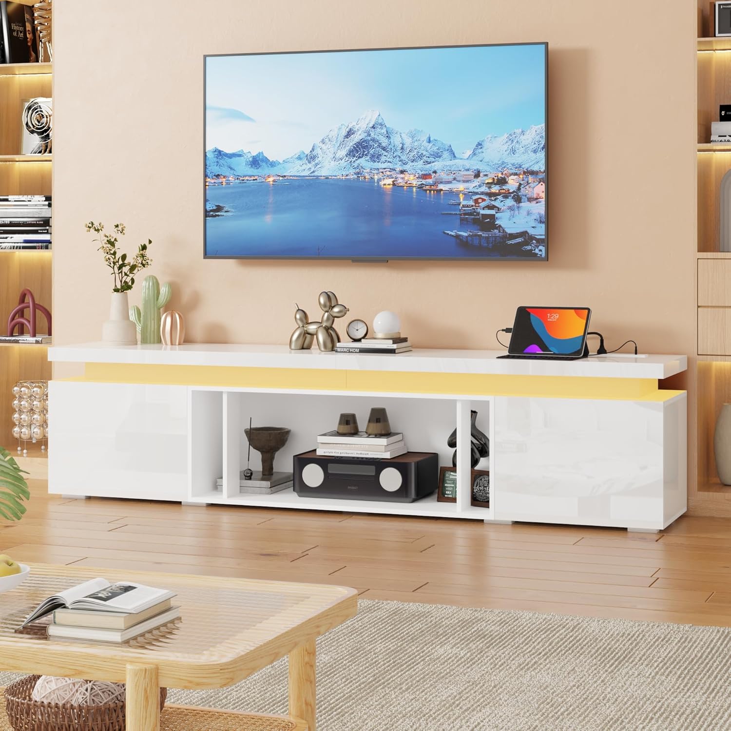 LED TV Stand with Power Outlet for up 65" - 90" TVs