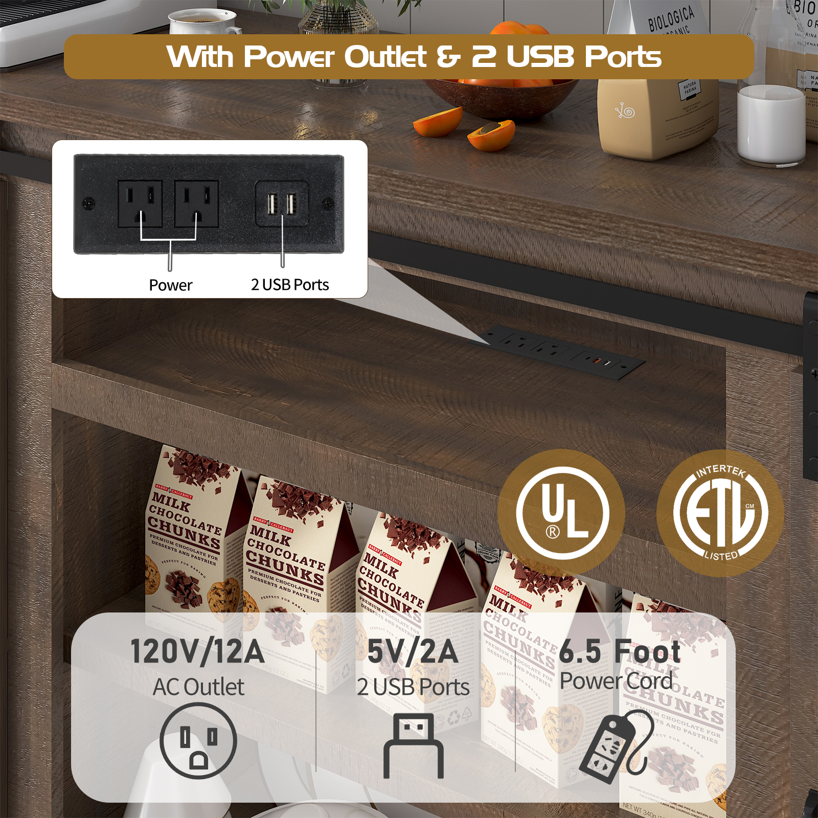Farmhouse Barn Door TV Stand for up 75" TVs w/ Outlets & USB, 33.5" Tall Entertainment Center Media Console Cabinet w/ Transparent Glass