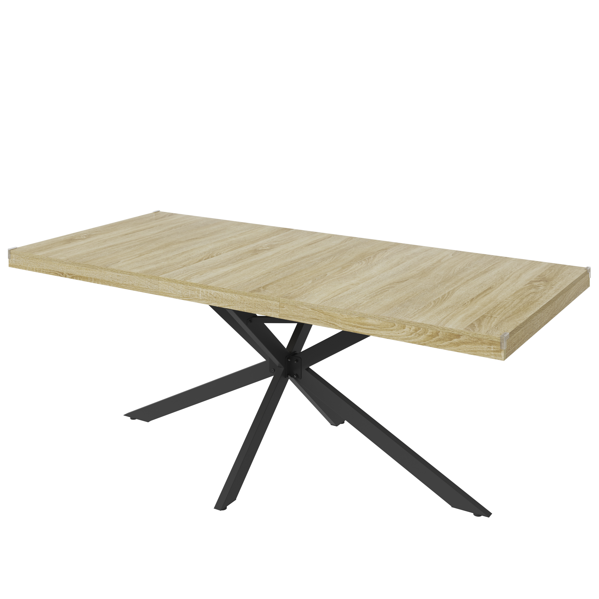 59.1"-78.7" Extendable Dining Table for 6-8,Modern Kitchen Table with Hidden Storage,Metal Support Legs, Stable Structure