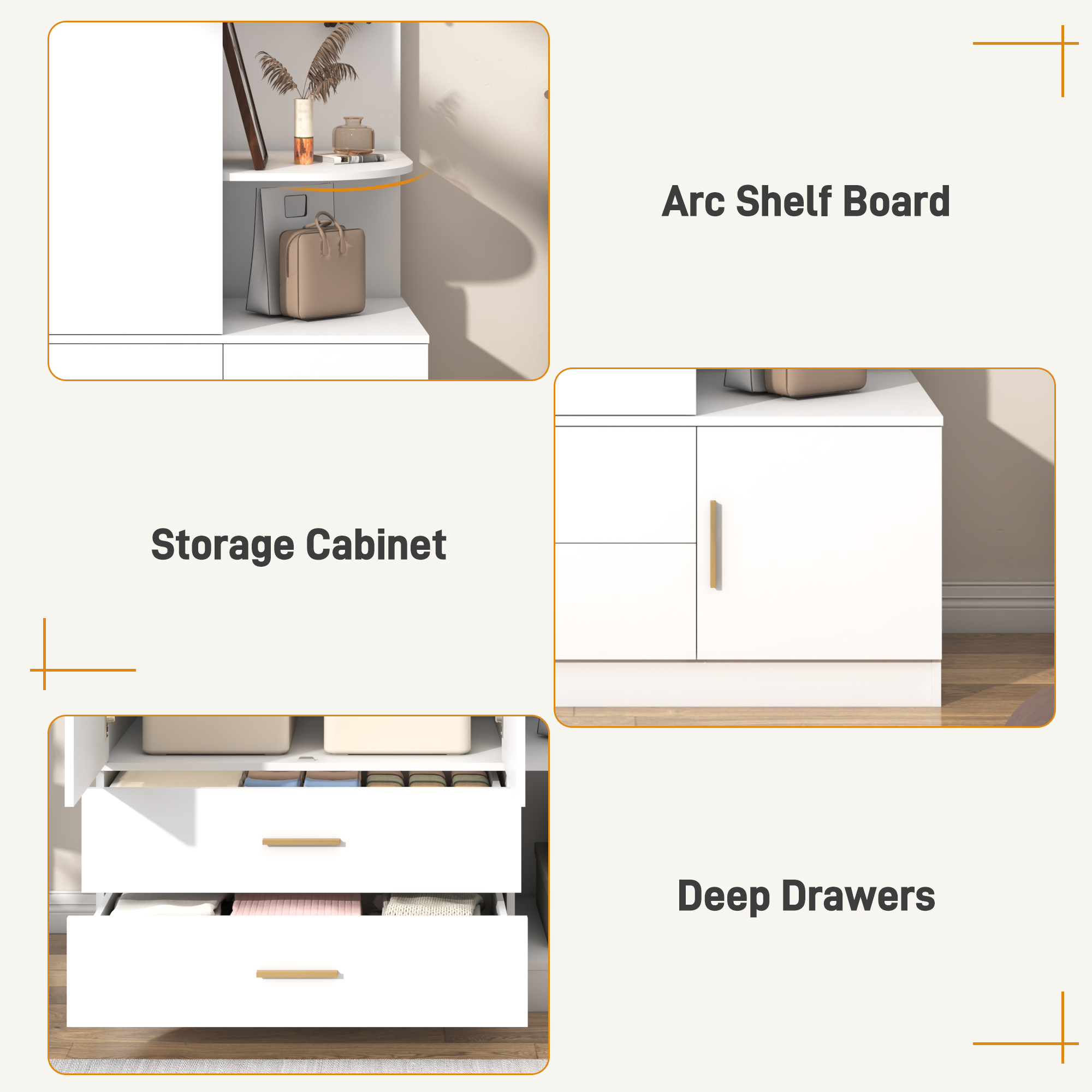 Blotout 2 Door Armoire Wardrobe Closet with Mirror & Sensor Lights, 71'' Large Wardrobe Armoire with 2 Drawers & Shelves, Modern Wooden Armoire Storage with Hanging Rod for Bedroom, White