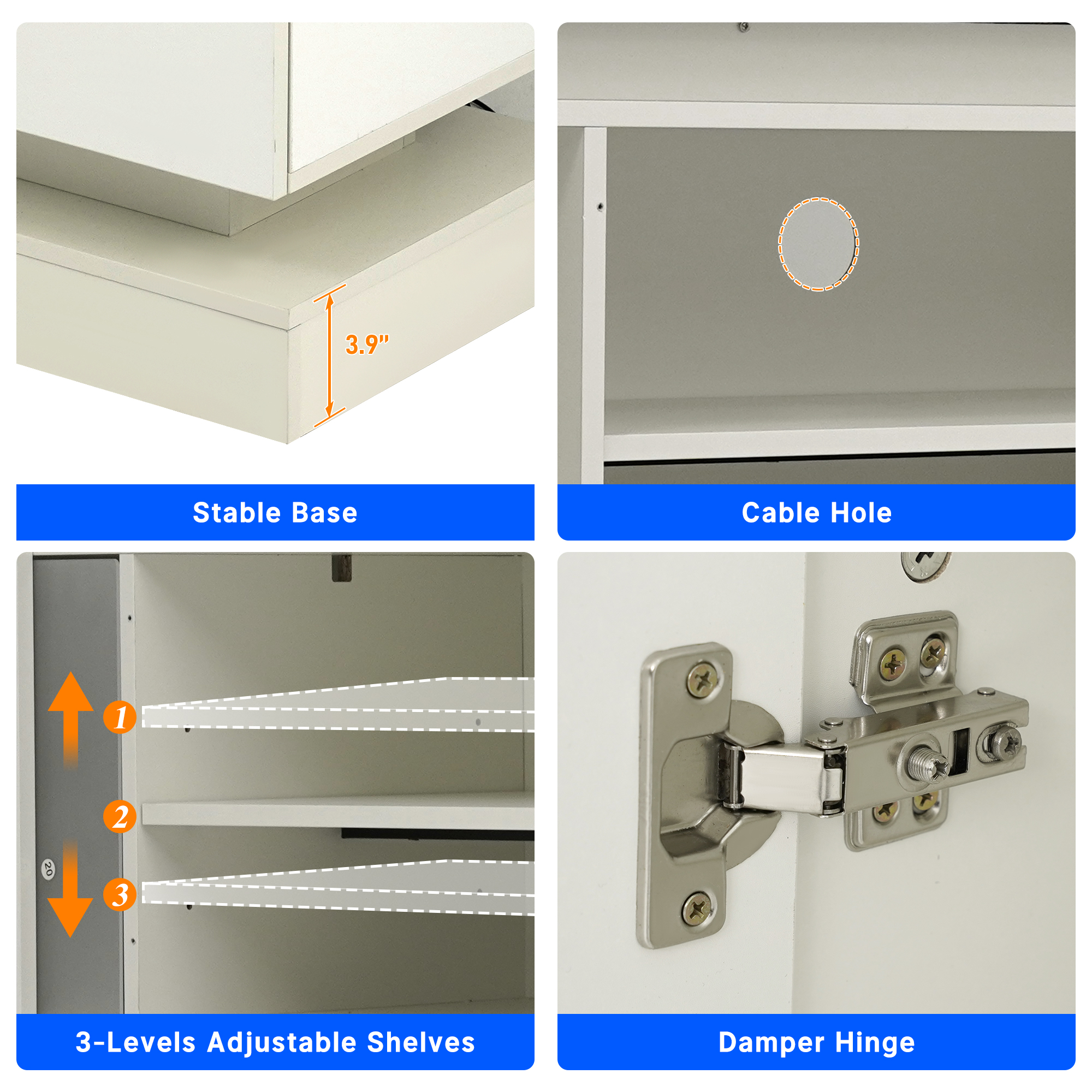 Blotout 71" TV Stand with LED Lights & Power Outlet for 85/80/75 Inch TV, Modern Gaming Entertainment Center with High Gloss Cabinet, Media TV Console for Living Room