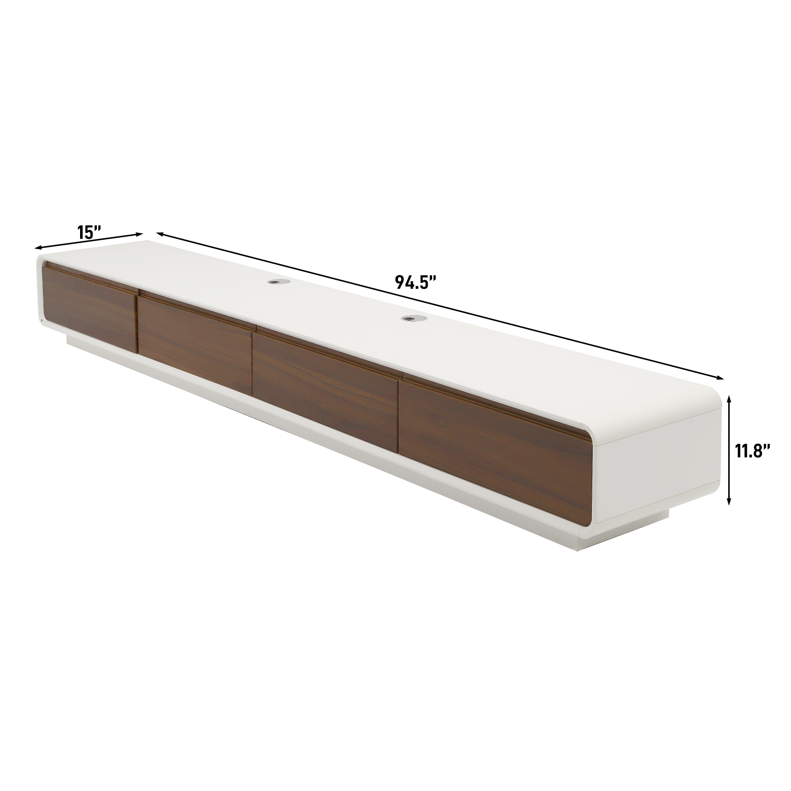 Blotout 94.5''Minimalist Floating TV Stand, Modern Wall-Mounted Media Console with 4 Drawers for Wall-mounted TV Up to 110''