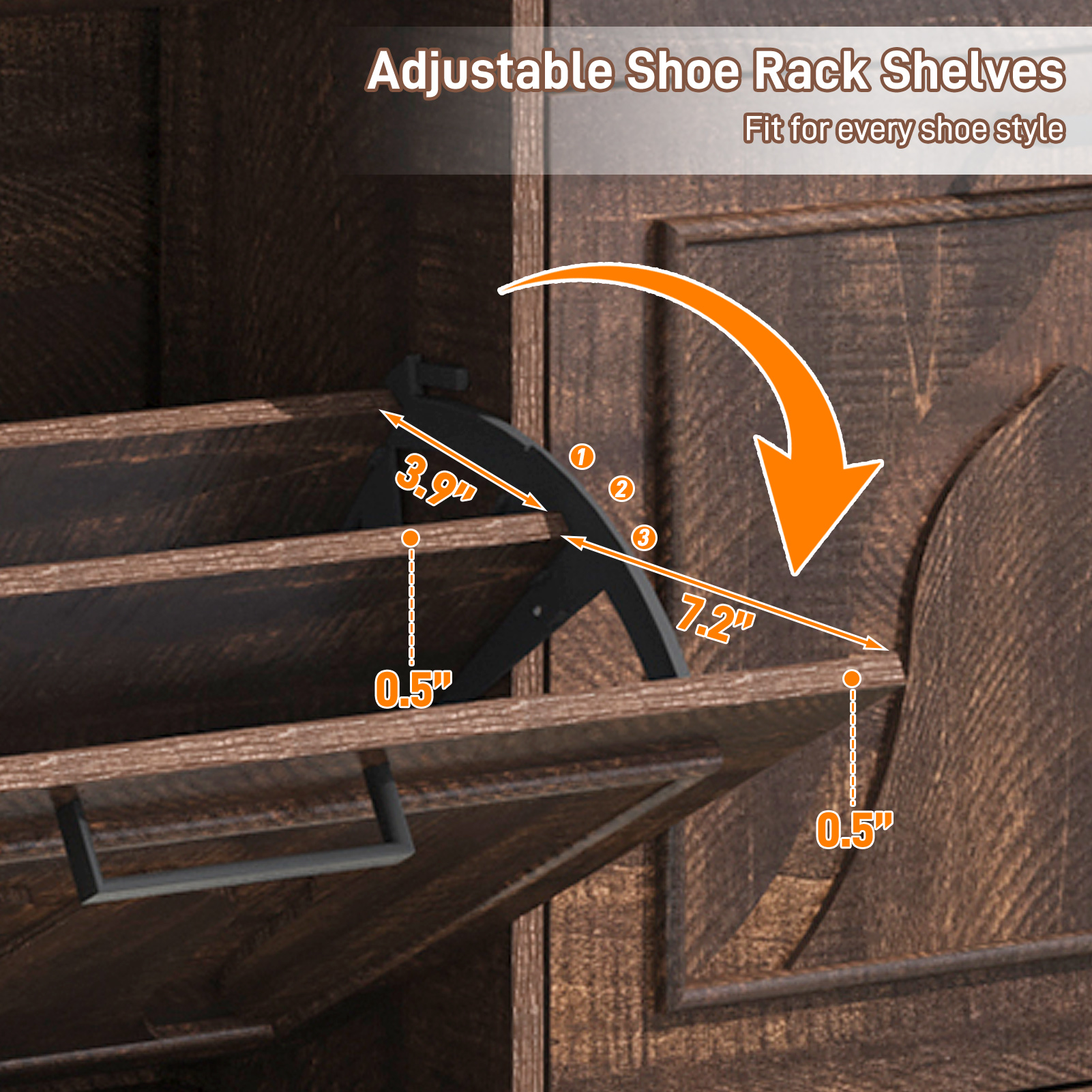 Blotout Shoe Storage Cabinet with 4 Flip Drawers & 2 Drawers, Freestanding Shoe Storage Cabinet with Adjustable Shelves, Hidden Narrow Shoe Rack Cabinet Storage for Entryway, Hallway, Living Room