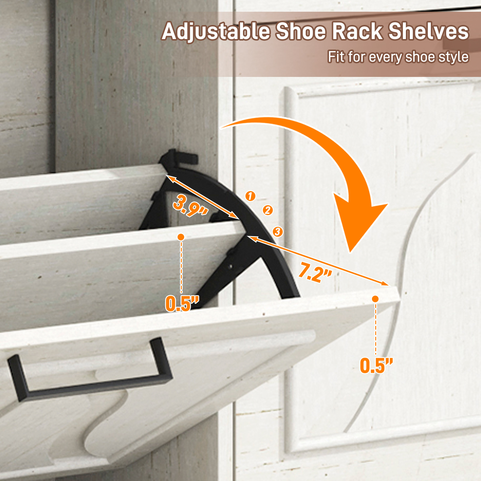 Blotout Shoe Storage Cabinet with 4 Flip Drawers & 2 Drawers, Freestanding Shoe Storage Cabinet with Adjustable Shelves, Hidden Narrow Shoe Rack Cabinet Storage for Entryway, Hallway, Living Room